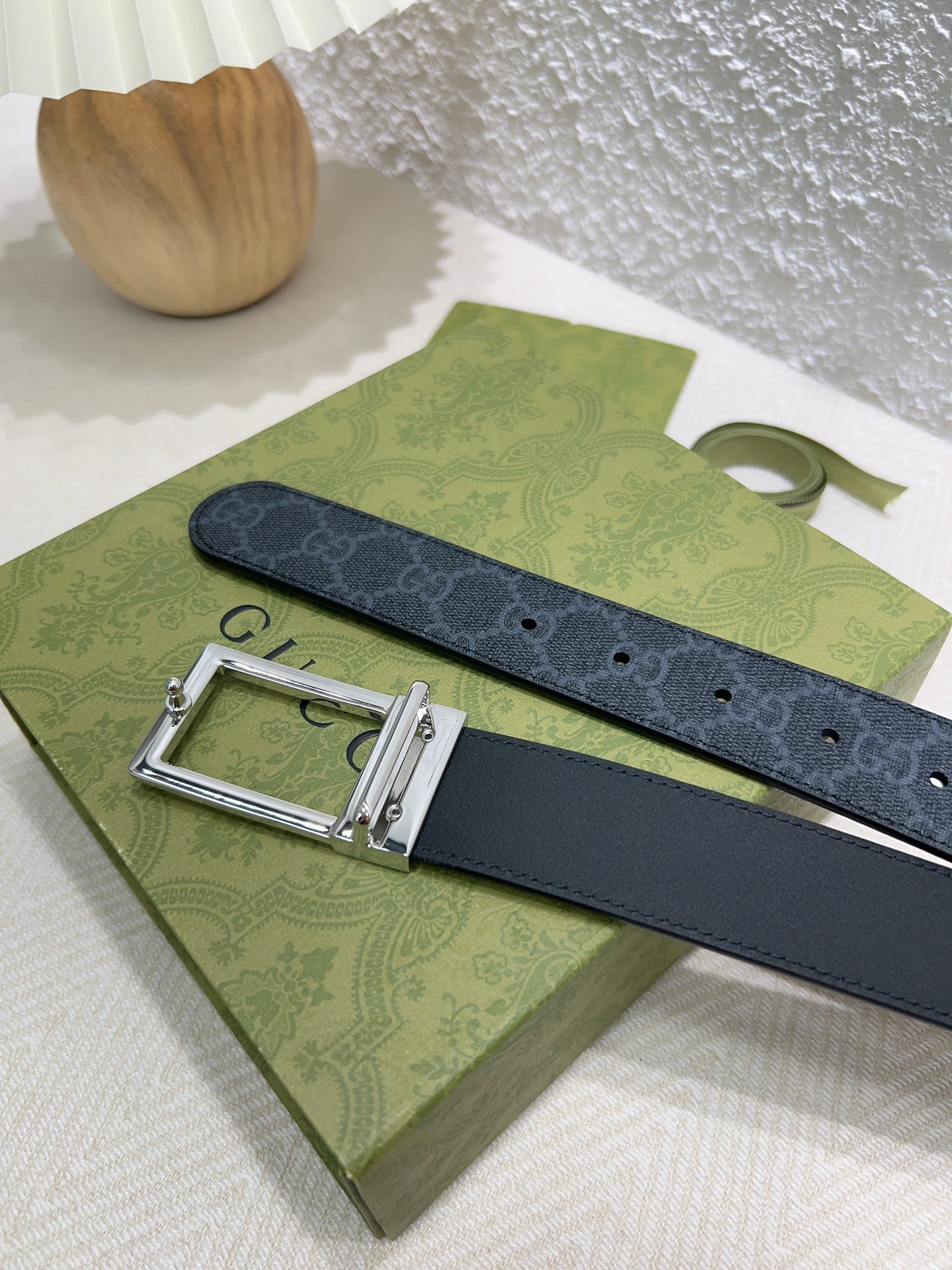 Gucci Basic Belt Canvas Beige S-m