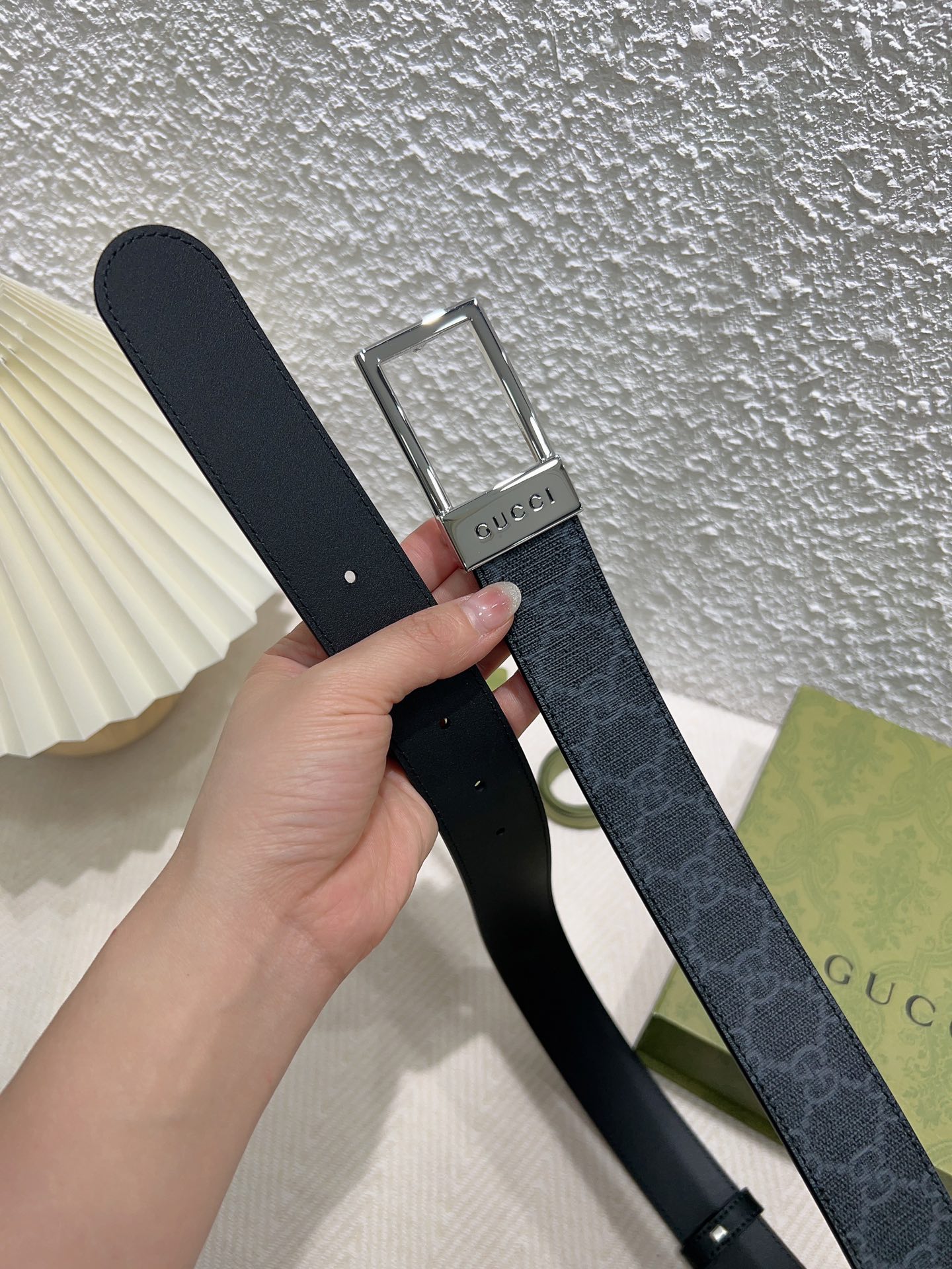 Gucci Basic Belt Canvas Beige S-m