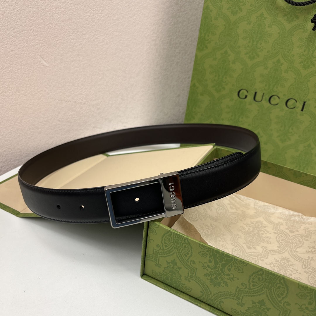 Gucci Male Basic Belt Cow Leather Black M