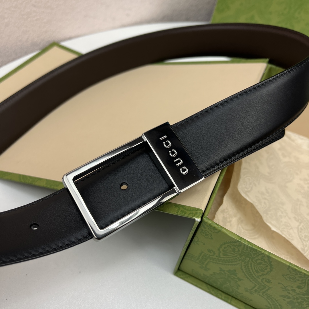 Gucci Male Basic Belt Cow Leather Black M