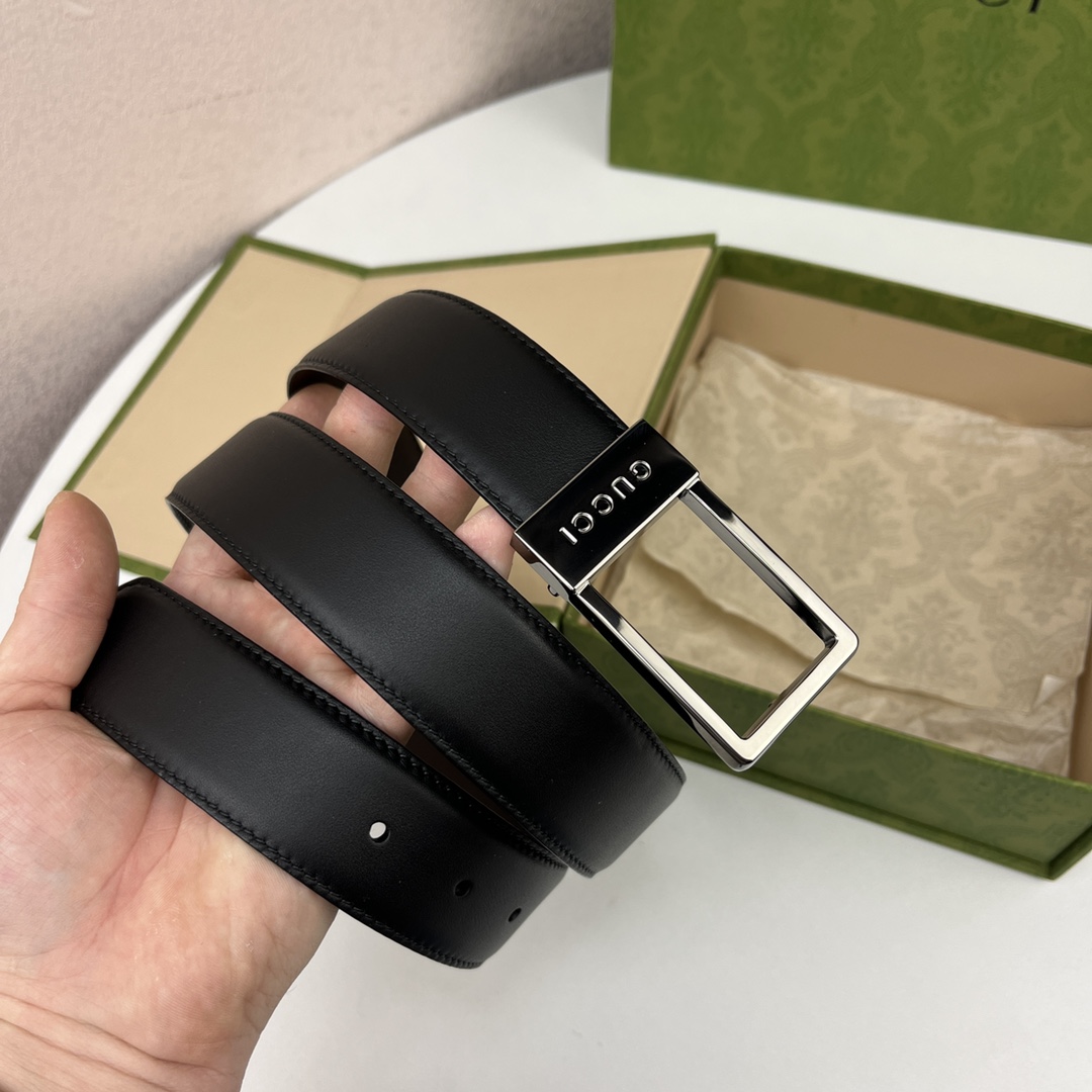 Gucci Male Basic Belt Cow Leather Black M