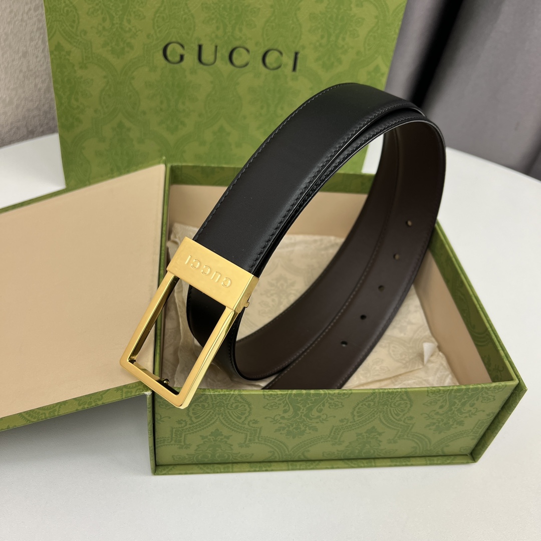 Gucci Male Basic Belt Cow Leather Black M