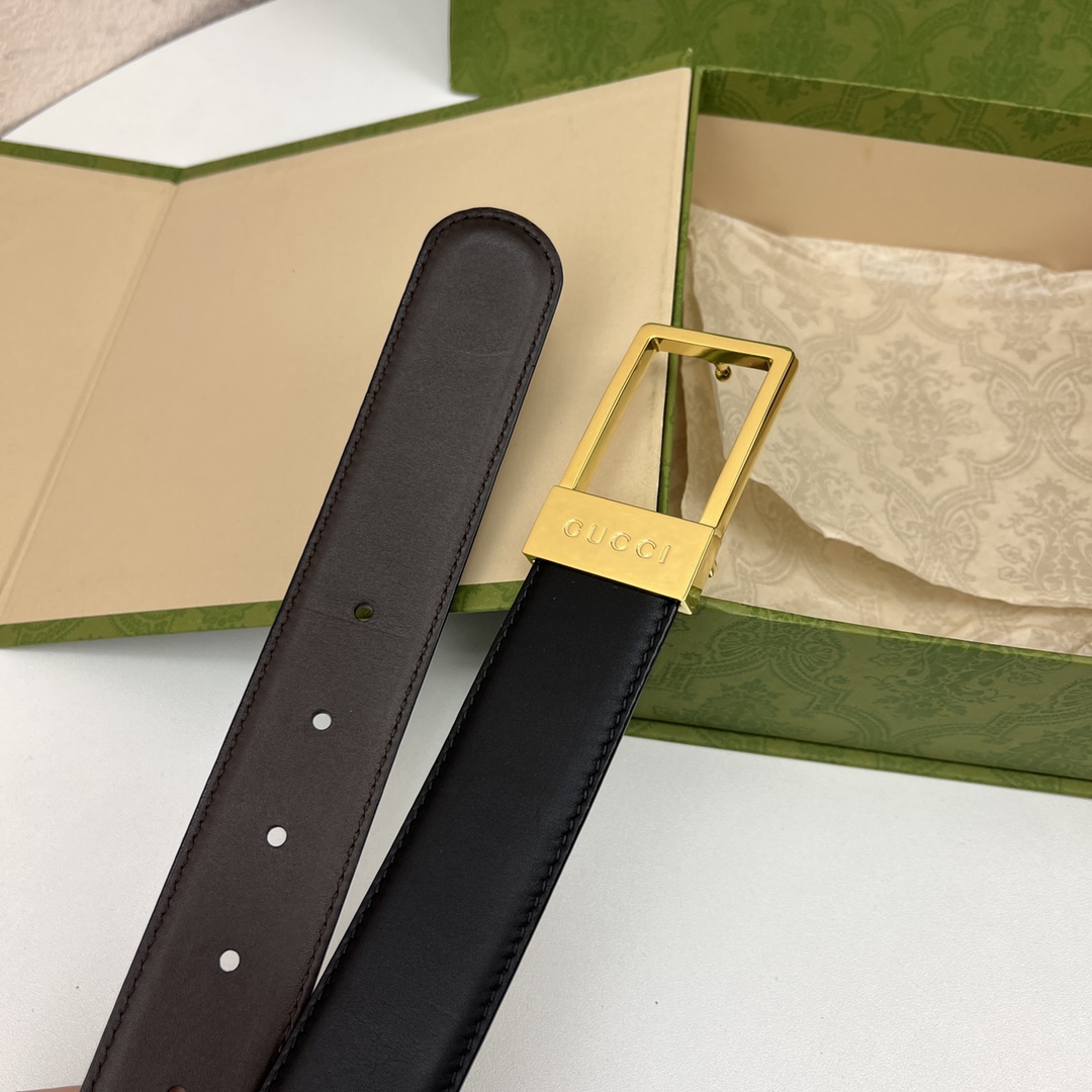 Gucci Male Basic Belt Cow Leather Black M