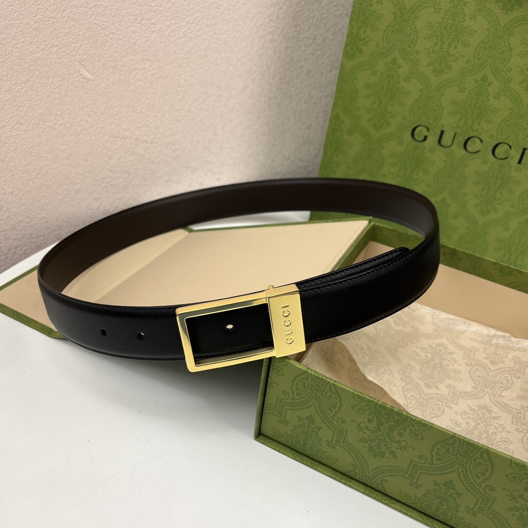 Gucci Male Basic Belt Cow Leather Black M
