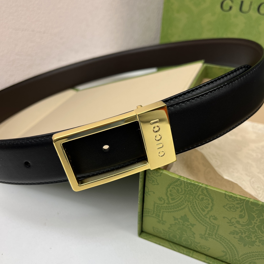 Gucci Male Basic Belt Cow Leather Black M
