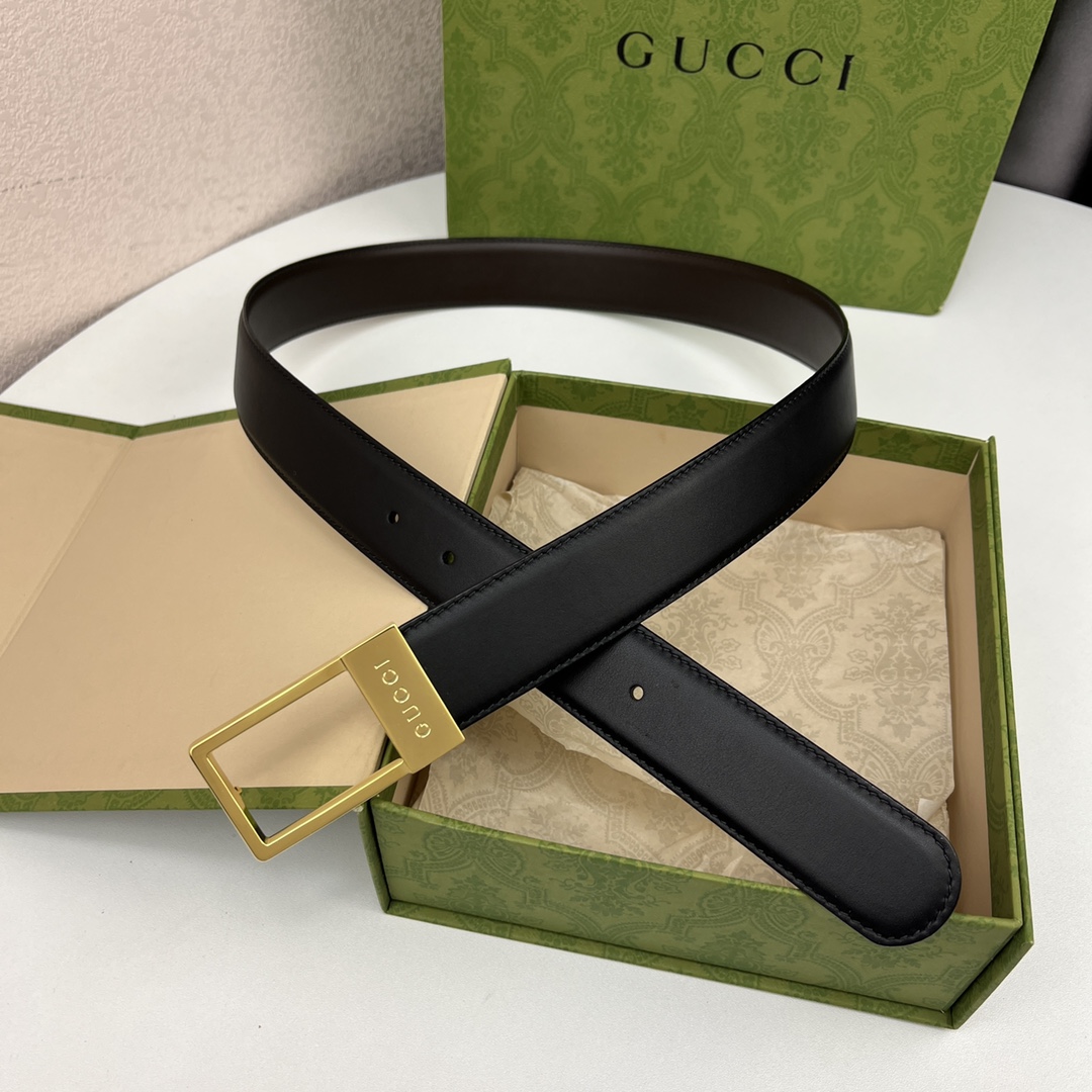 Gucci Male Basic Belt Cow Leather Black M