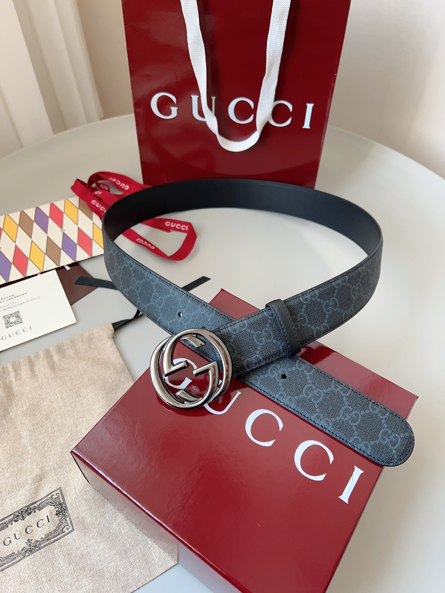 Gucci Basic Belt Canvas Black S-m