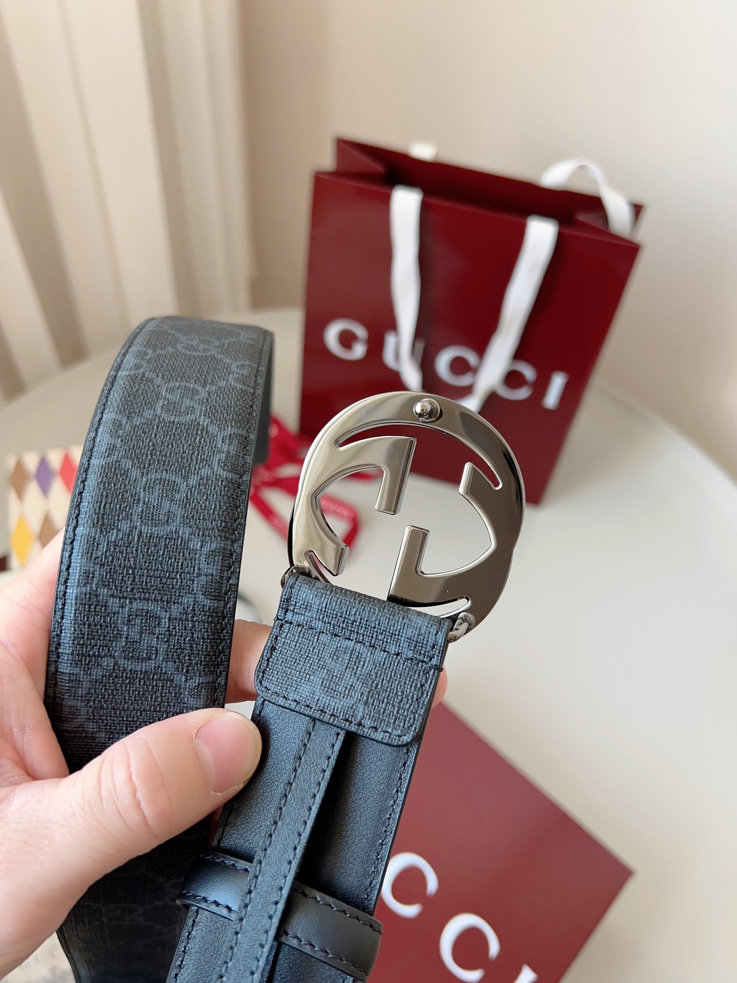 Gucci Basic Belt Canvas Black S-m