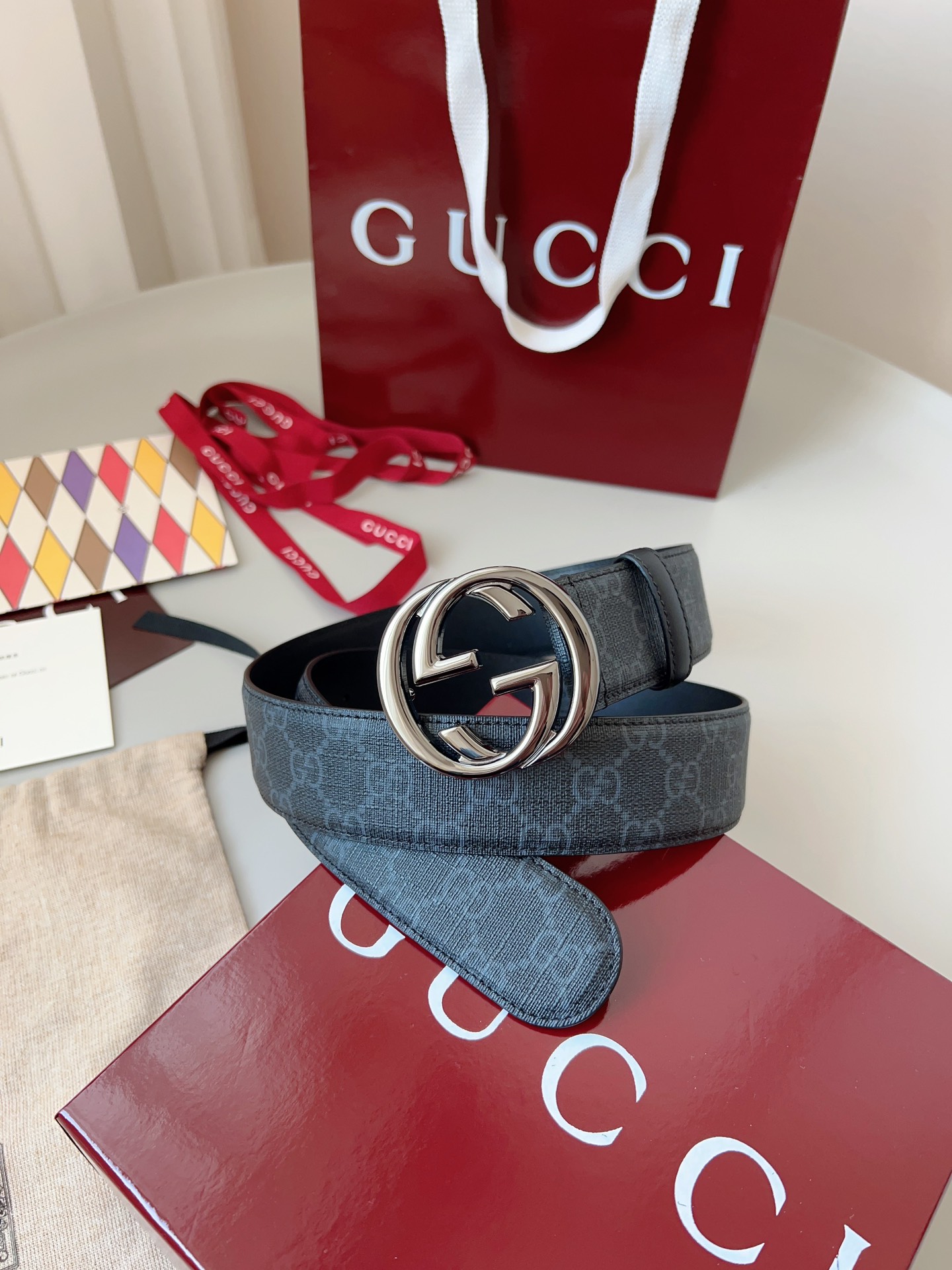 Gucci Basic Belt Canvas Black S-m