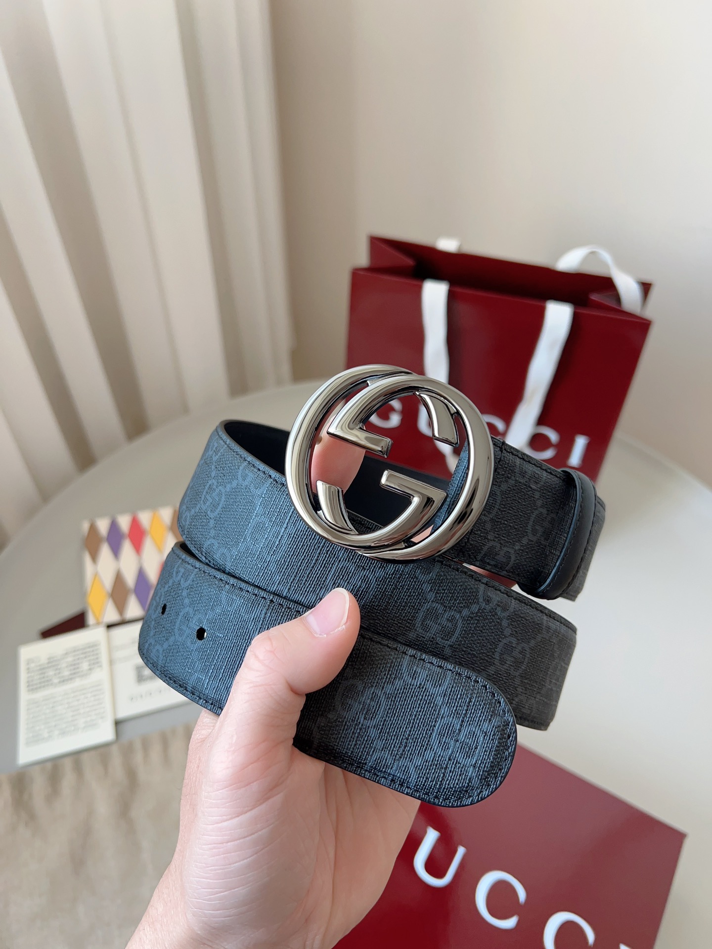 Gucci Basic Belt Canvas Black S-m