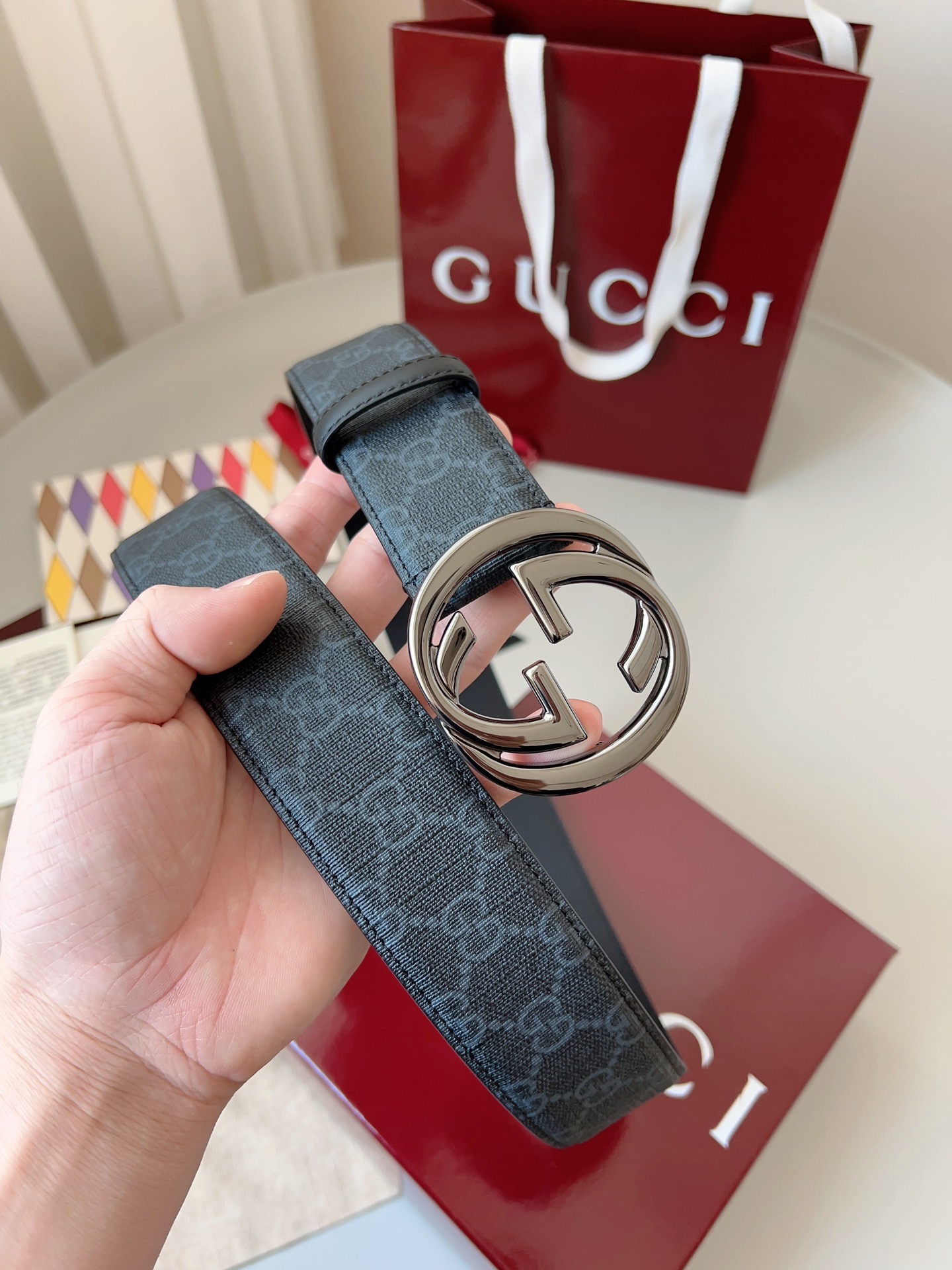 Gucci Basic Belt Canvas Black S-m