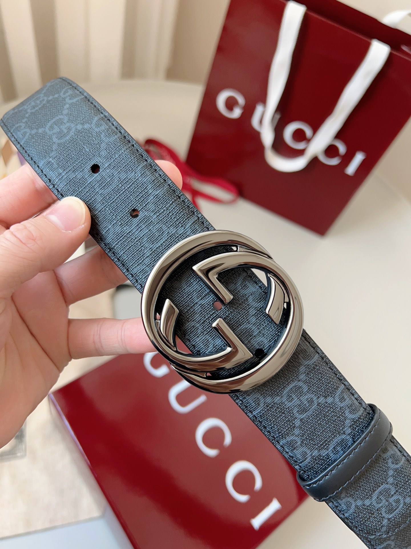 Gucci Basic Belt Canvas Black S-m