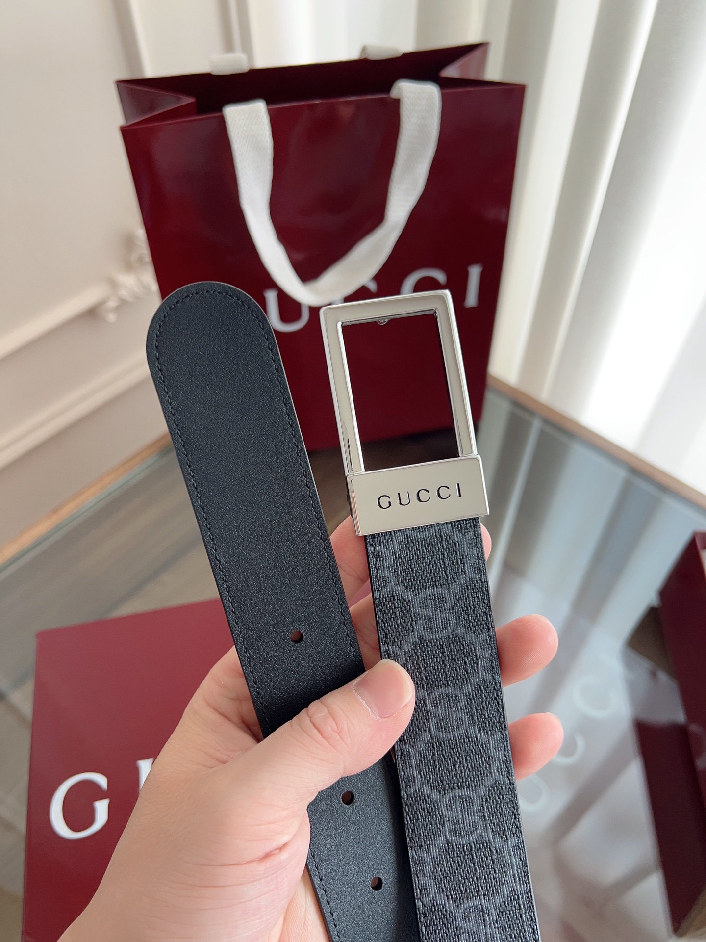 Gucci Male Basic Belt Canvas Black