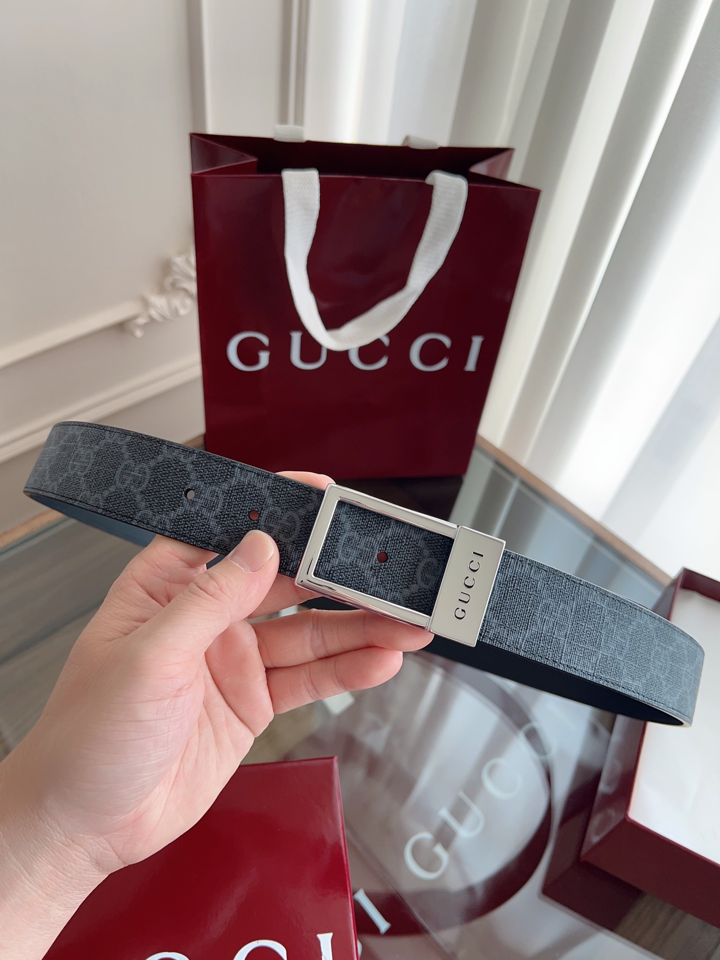 Gucci Male Basic Belt Canvas Black