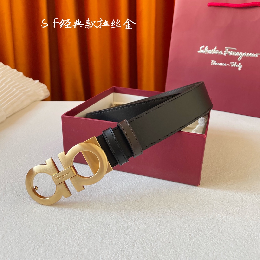 Salvatore Ferragamo Male Leather Belt Cow Leather M
