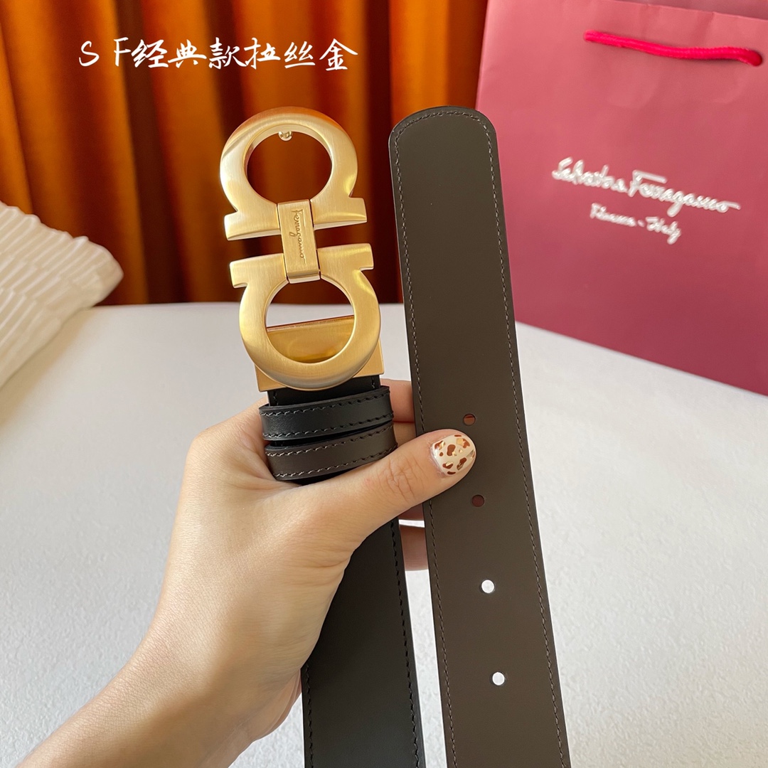 Salvatore Ferragamo Male Leather Belt Cow Leather M