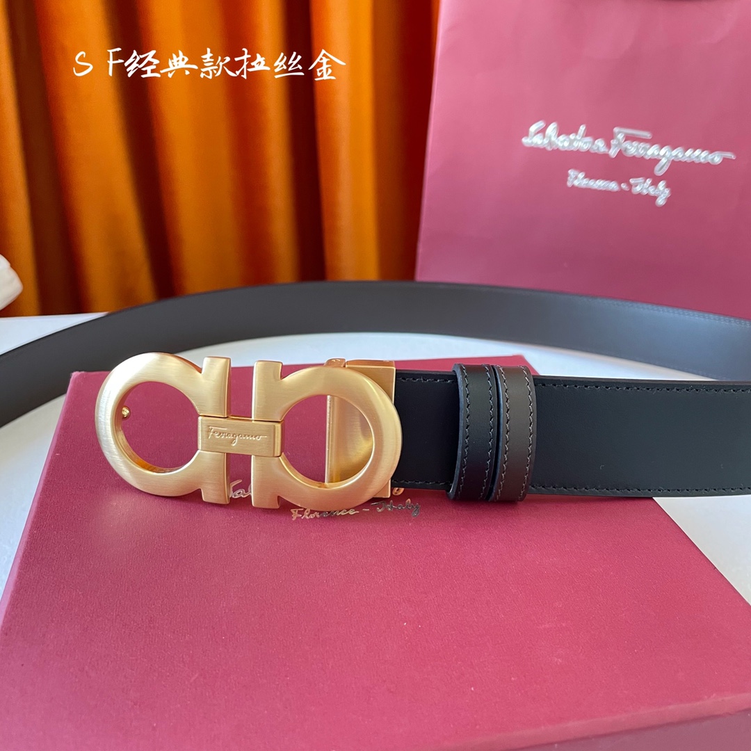 Salvatore Ferragamo Male Leather Belt Cow Leather M
