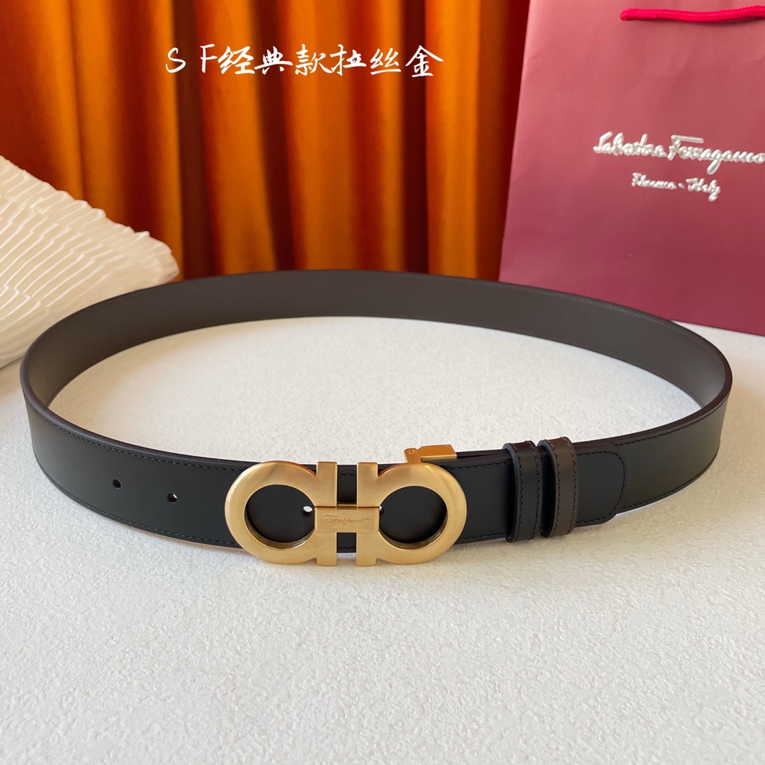 Salvatore Ferragamo Male Leather Belt Cow Leather M
