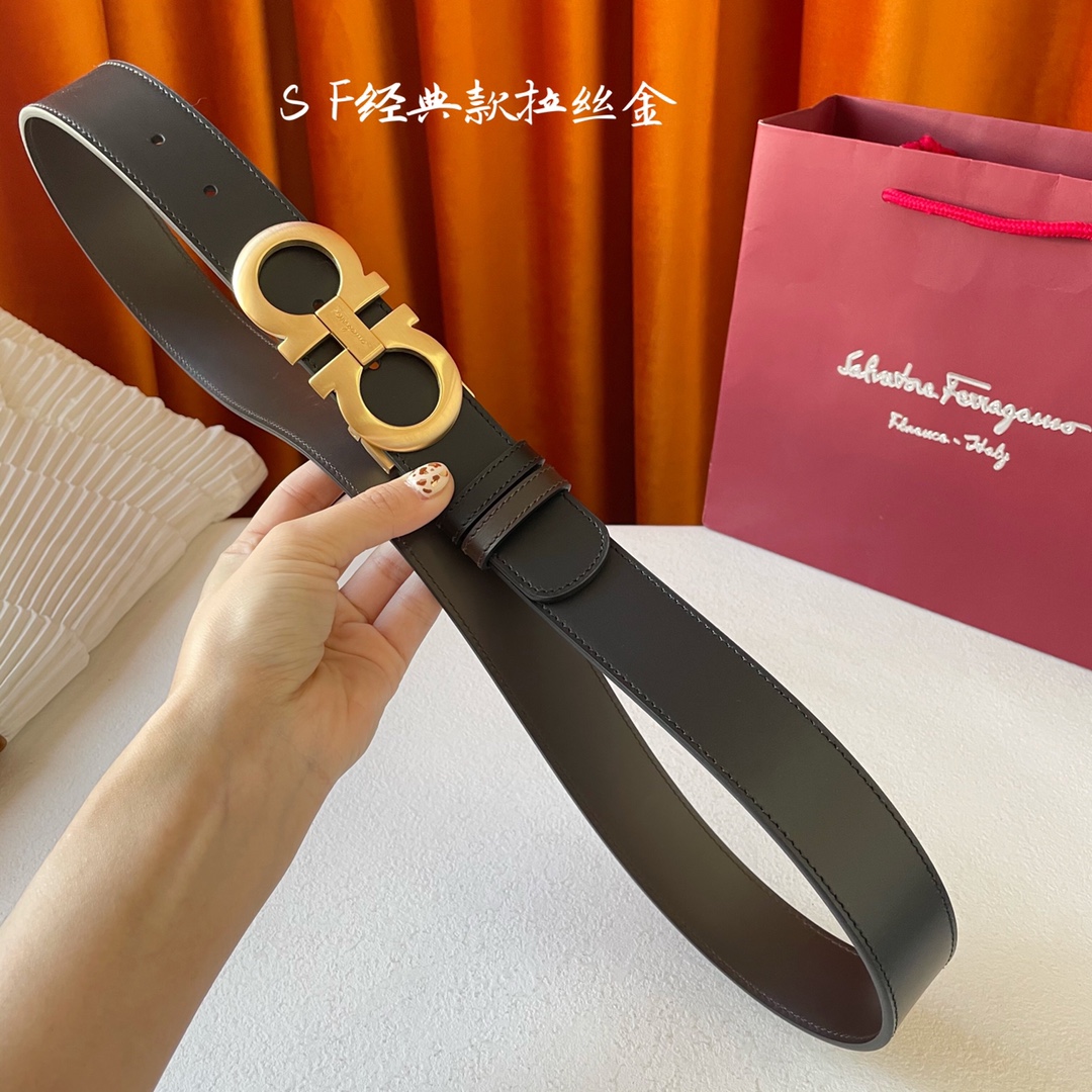 Salvatore Ferragamo Male Leather Belt Cow Leather M