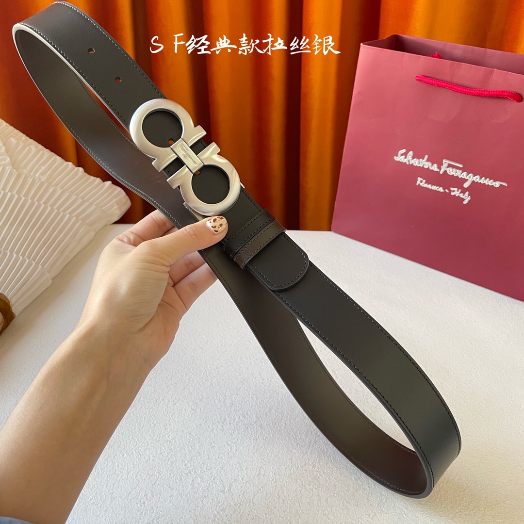 Salvatore Ferragamo Male Leather Belt Cow Leather M