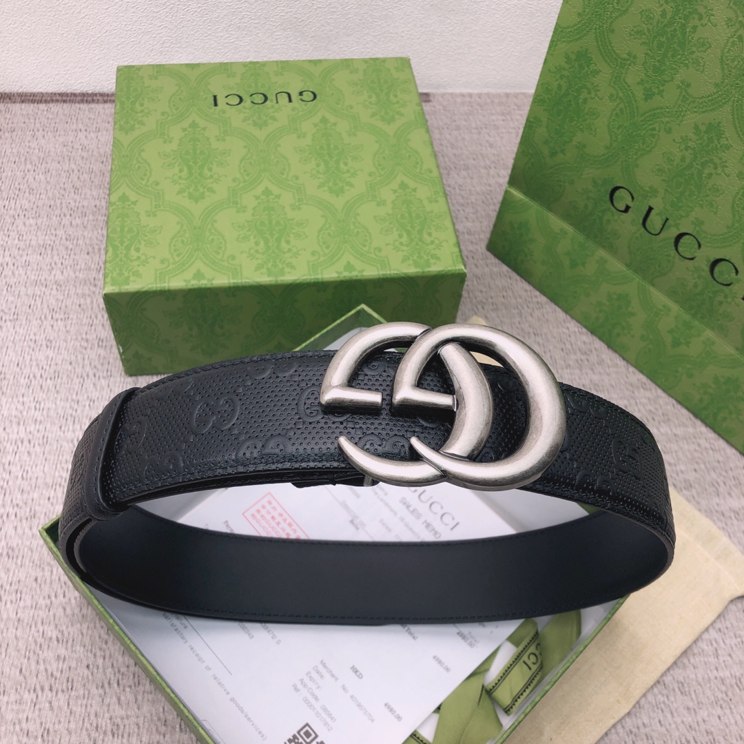 Gucci Male Leather Belt Top Grain Leather