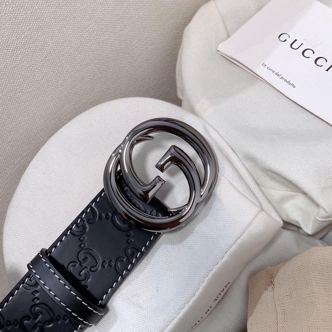 Gucci Male Leather Belt Top Grain Leather