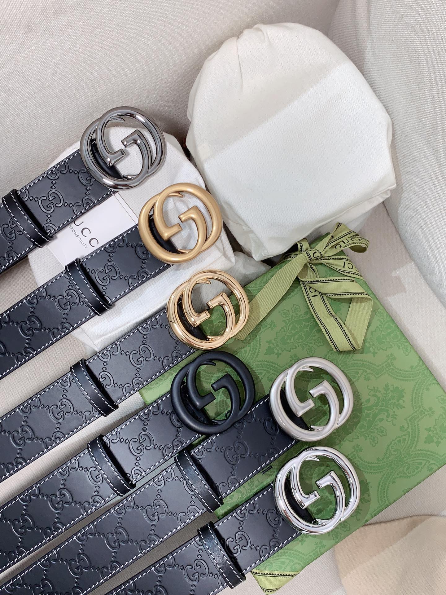 Gucci Male Leather Belt Top Grain Leather