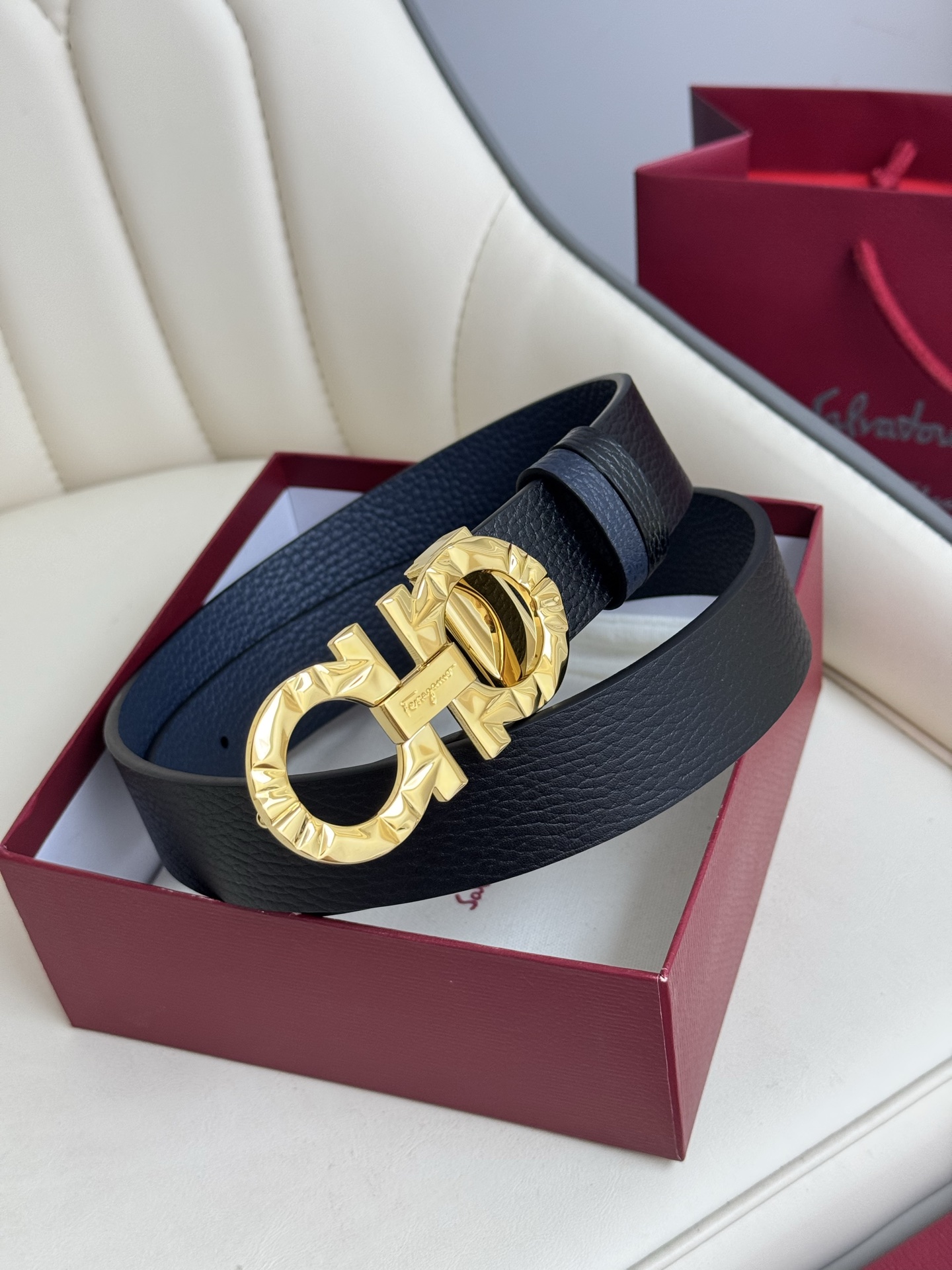 Salvatore Ferragamo Basic Belt Top Grain Leather