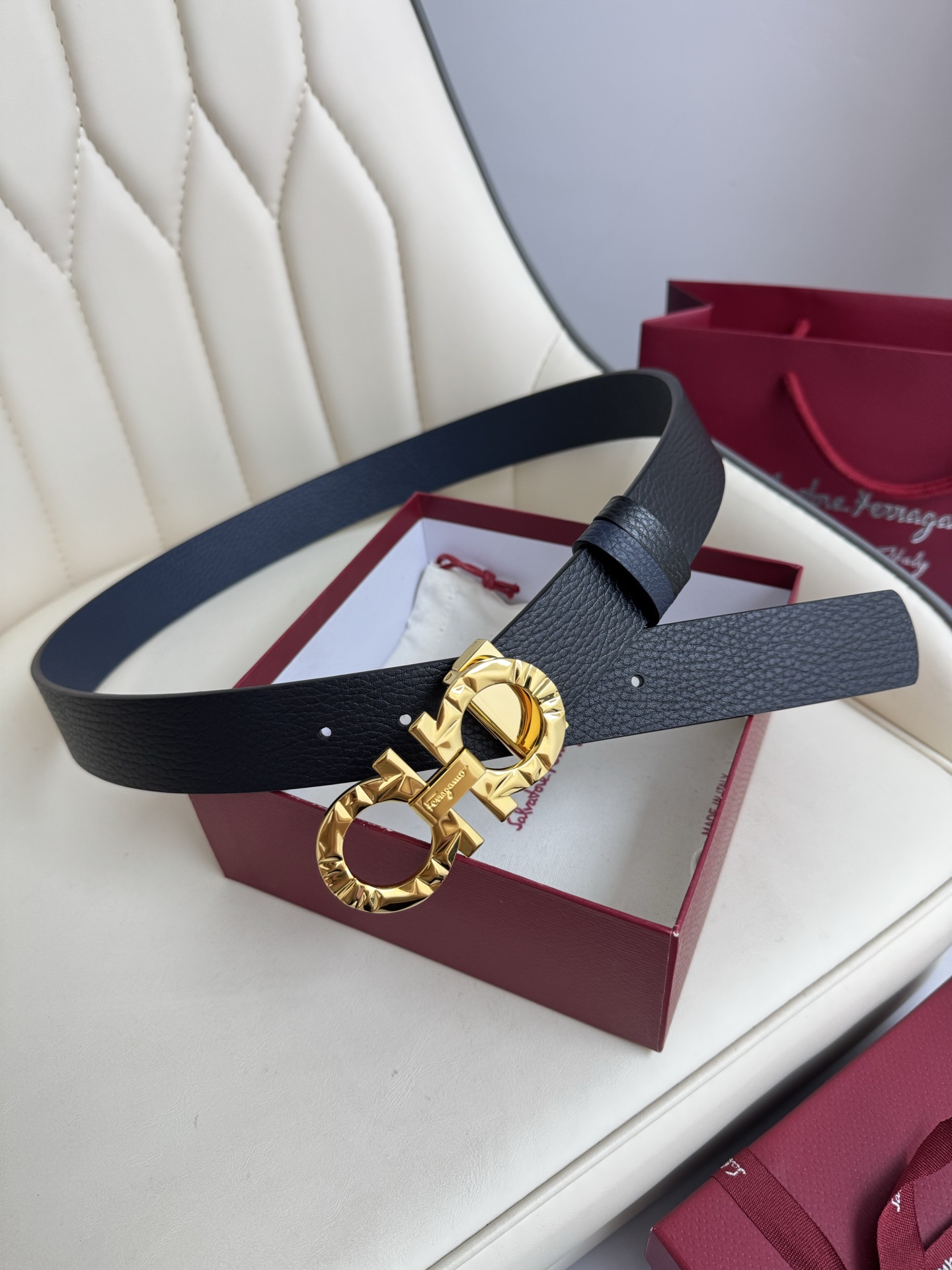 Salvatore Ferragamo Basic Belt Top Grain Leather