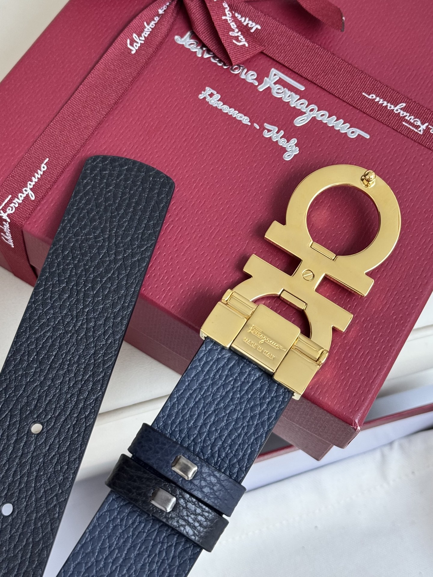 Salvatore Ferragamo Basic Belt Top Grain Leather