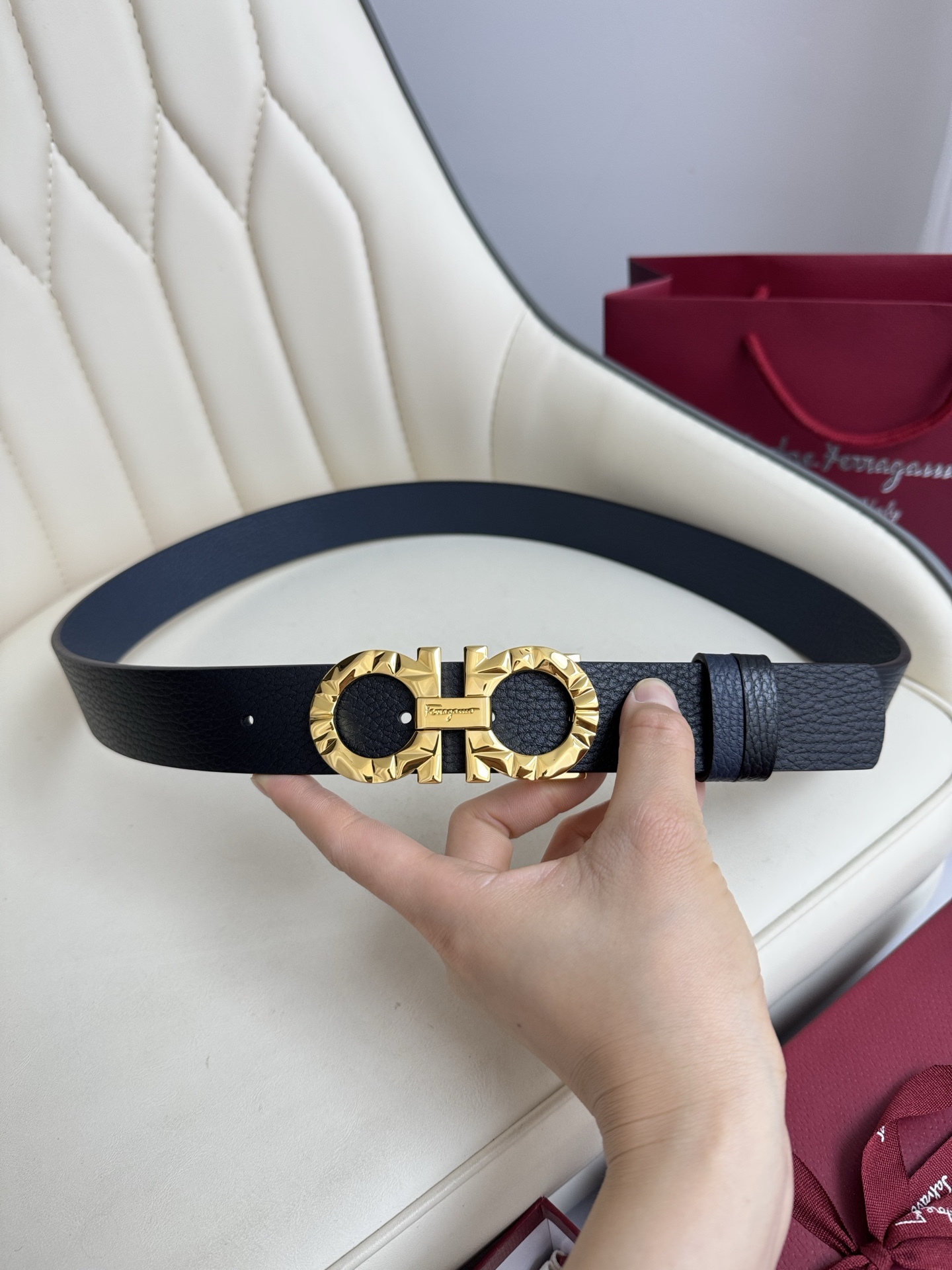 Salvatore Ferragamo Basic Belt Top Grain Leather