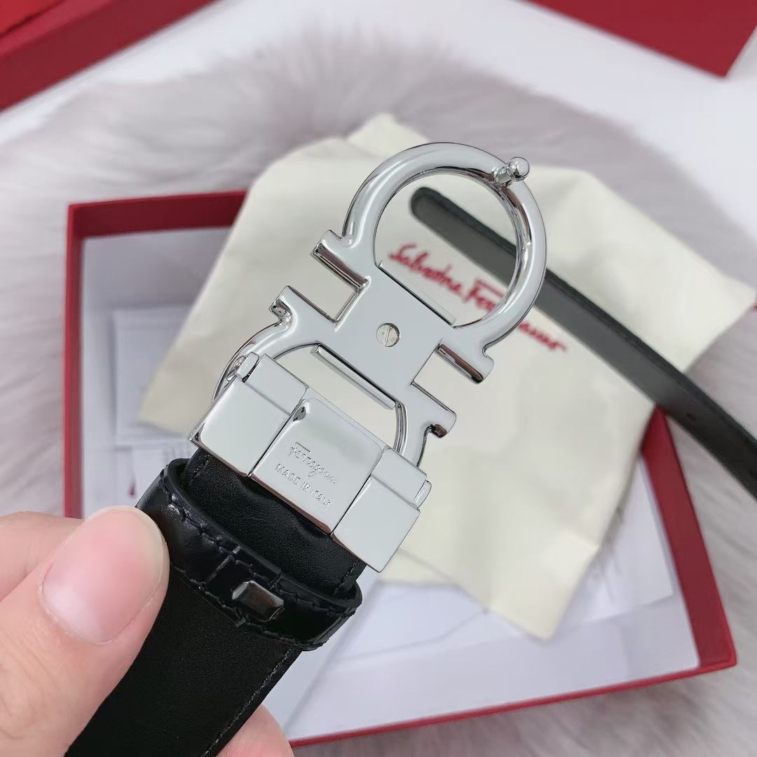 Salvatore Ferragamo Basic Belt Top Grain Leather 35mm