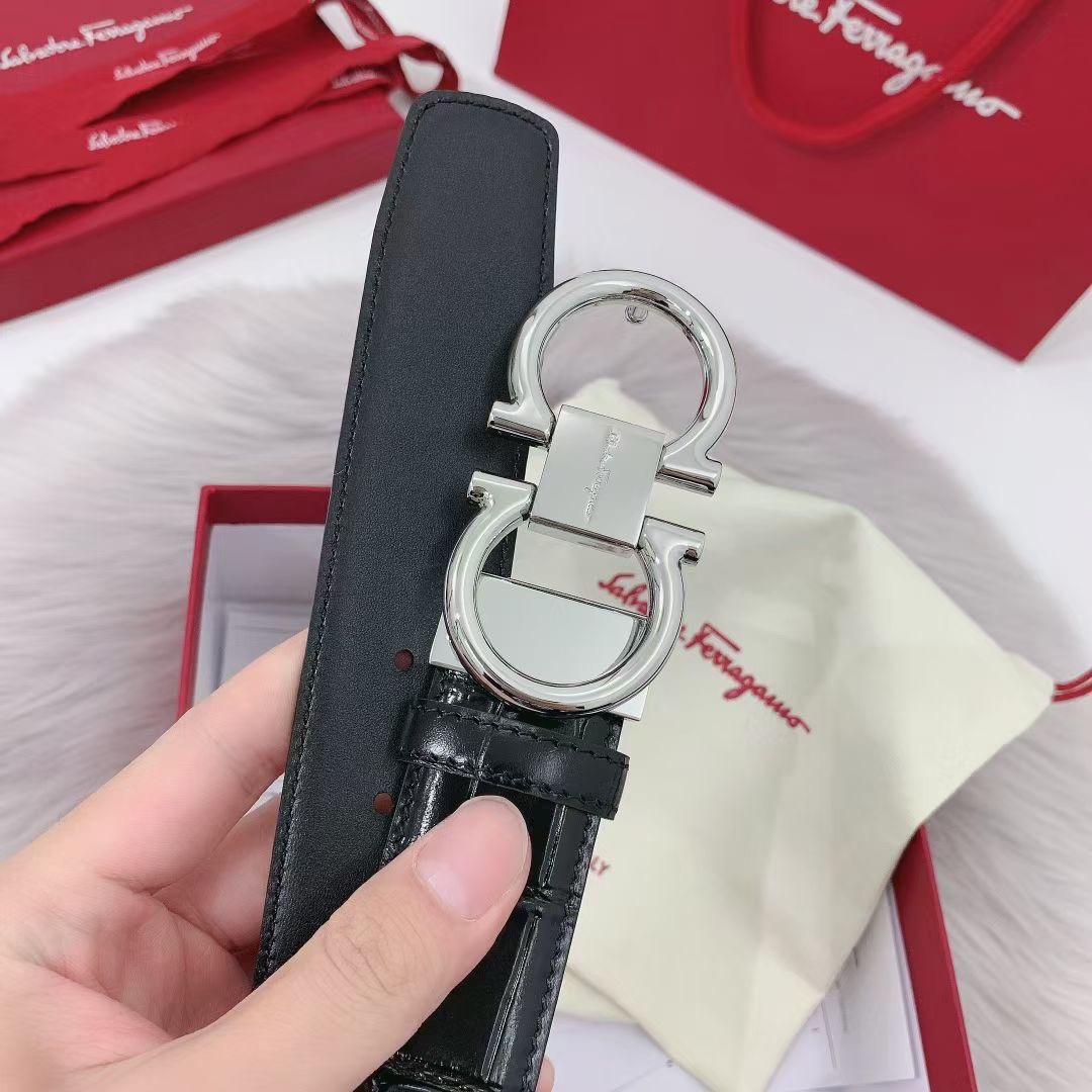 Salvatore Ferragamo Basic Belt Top Grain Leather 35mm