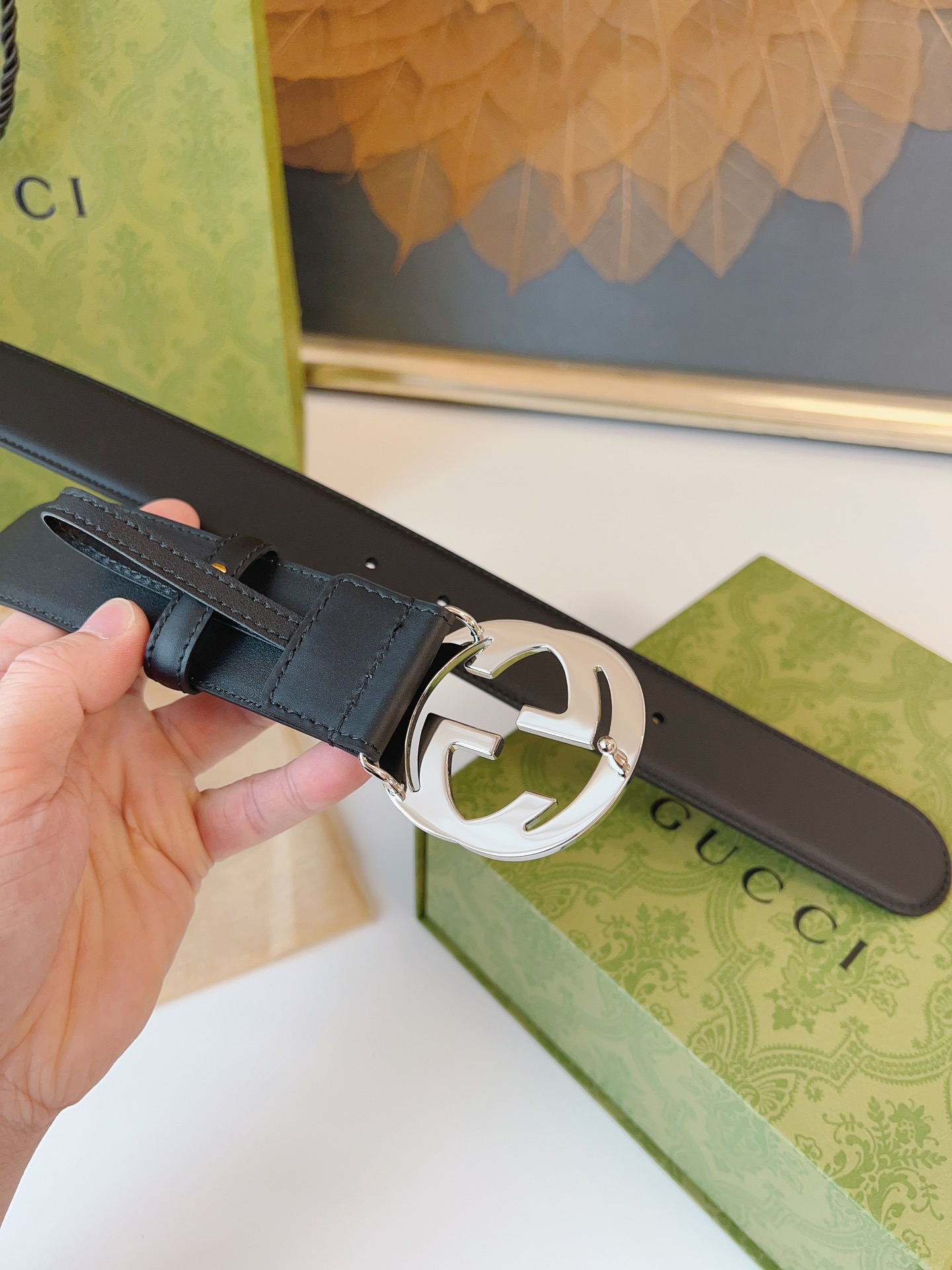 Gucci Basic Belt Cow Leather M