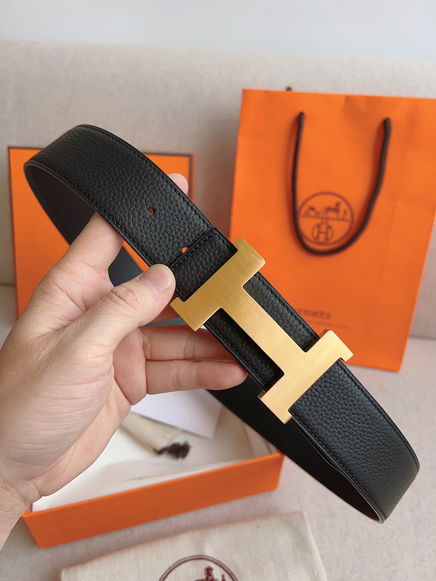 Hermès Leather Belt Cow Leather S-m