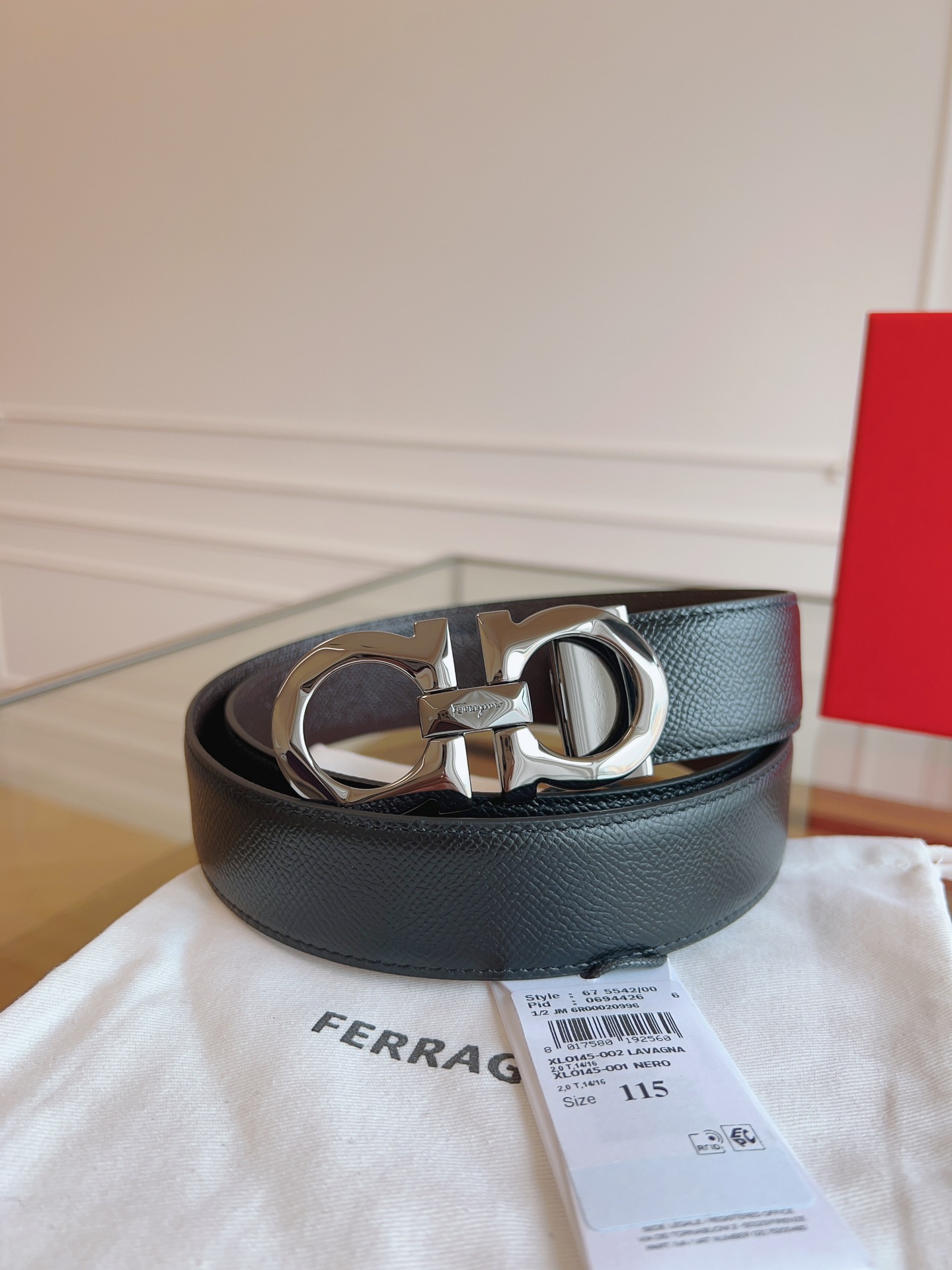 Salvatore Ferragamo Male Leather Belt Cow Leather M