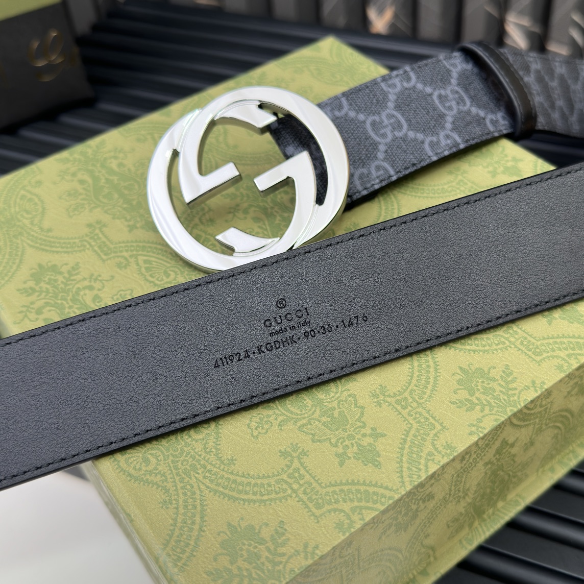 Gucci Basic Belt Canvas Black S-m