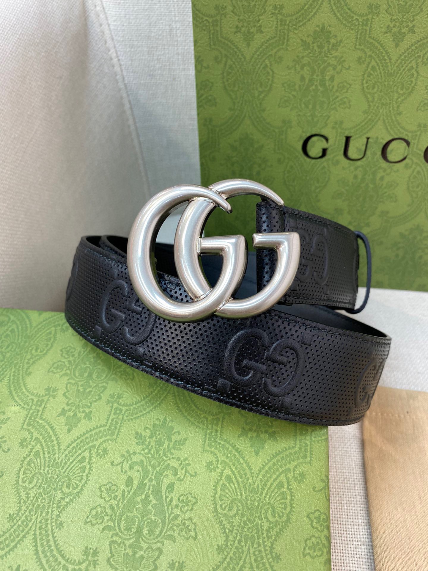 Gucci Male Leather Belt Top Grain Leather M