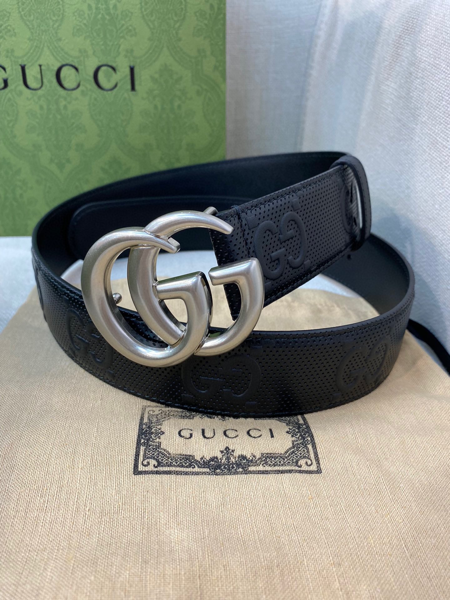 Gucci Male Leather Belt Top Grain Leather M