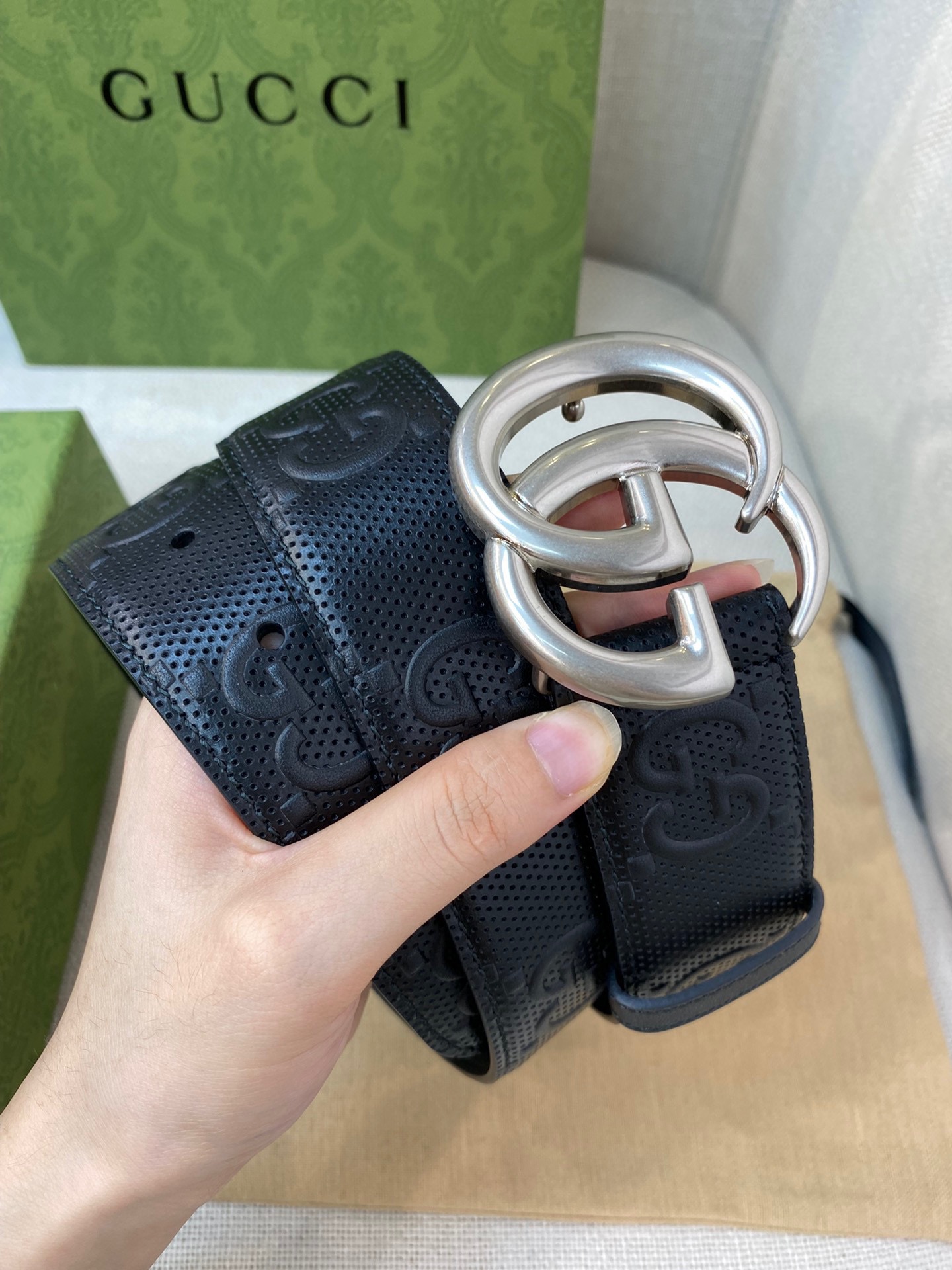 Gucci Male Leather Belt Top Grain Leather M