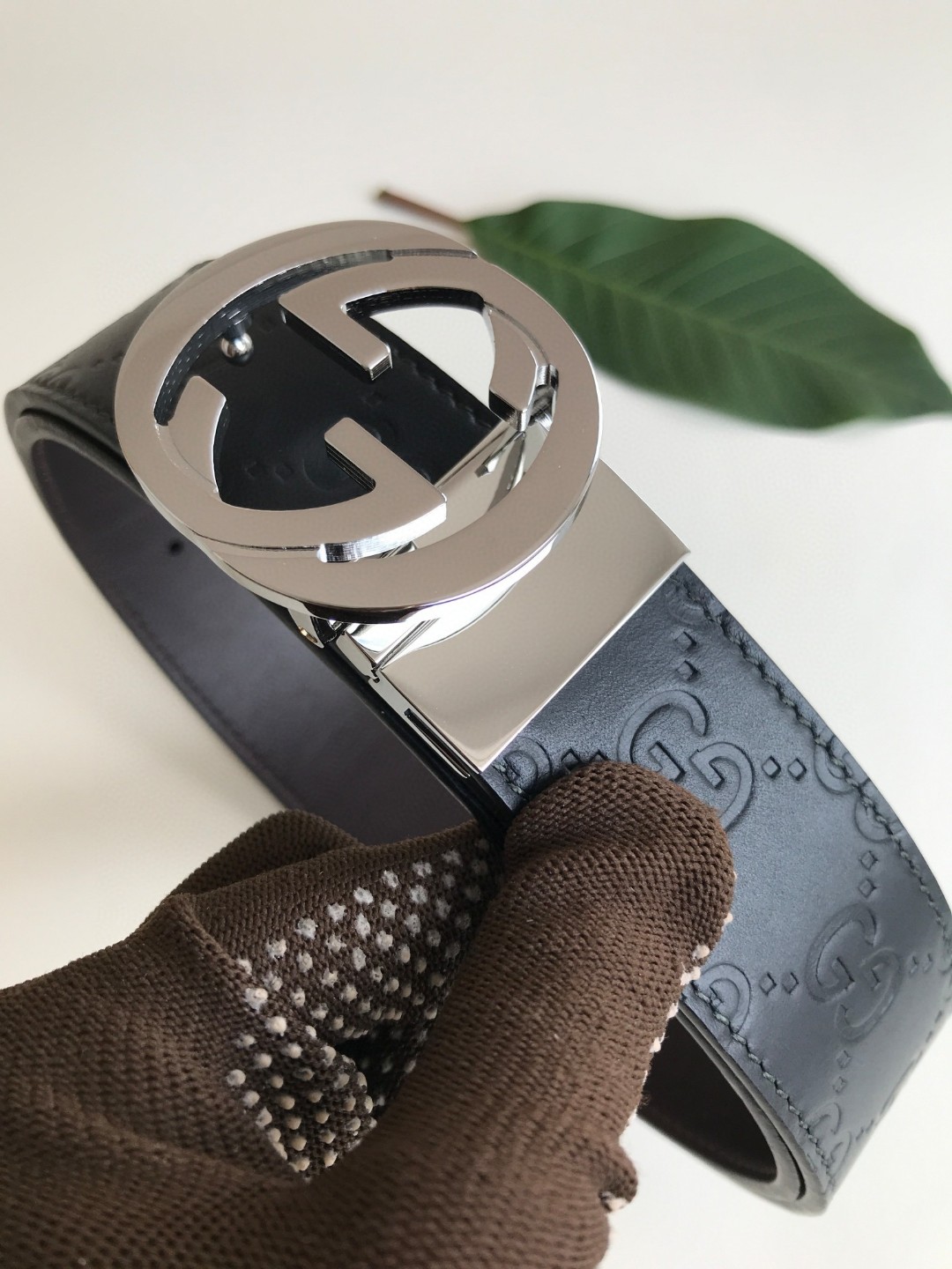 Gucci Male Leather Belt Top Grain Leather M