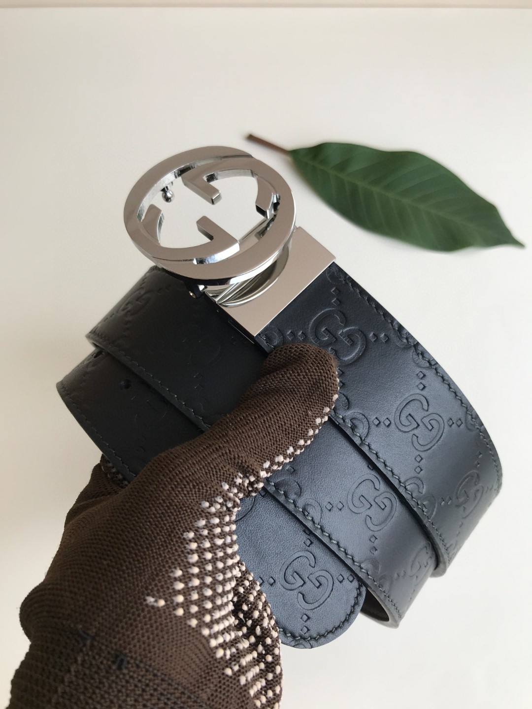 Gucci Male Leather Belt Top Grain Leather M