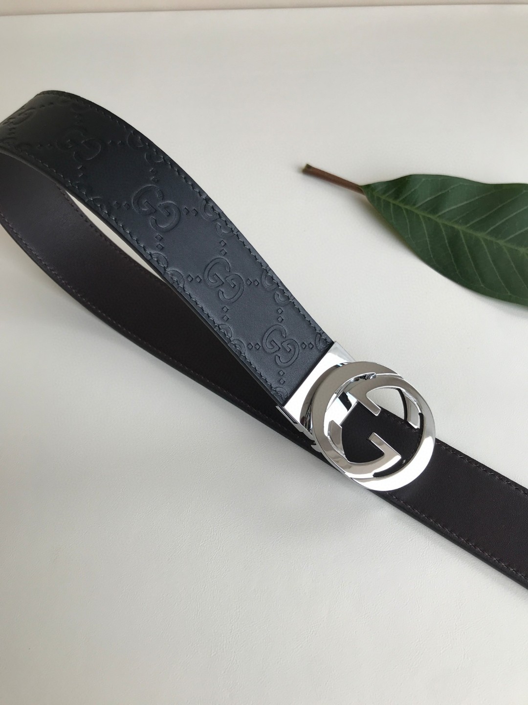 Gucci Male Leather Belt Top Grain Leather M