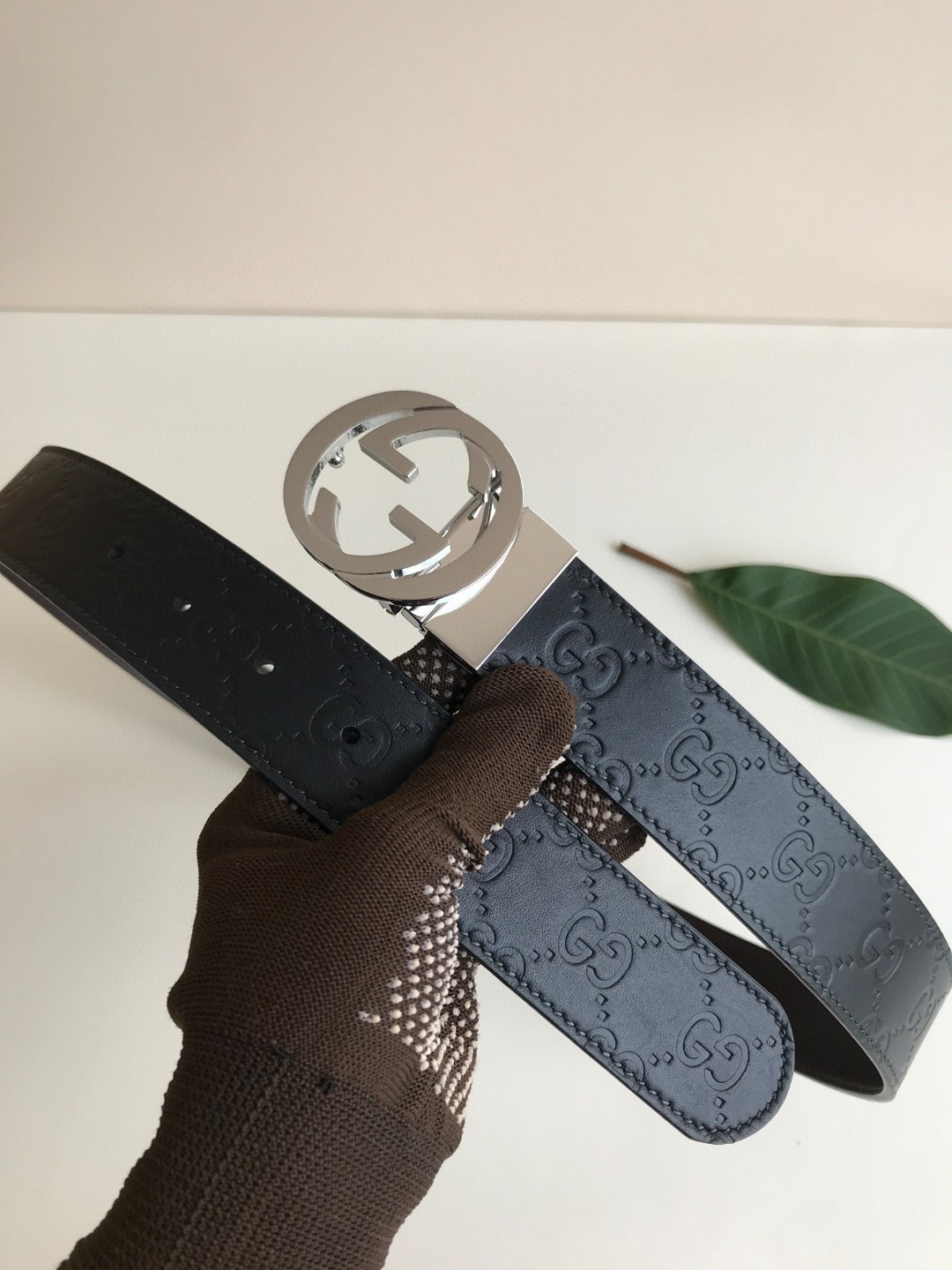 Gucci Male Leather Belt Top Grain Leather M