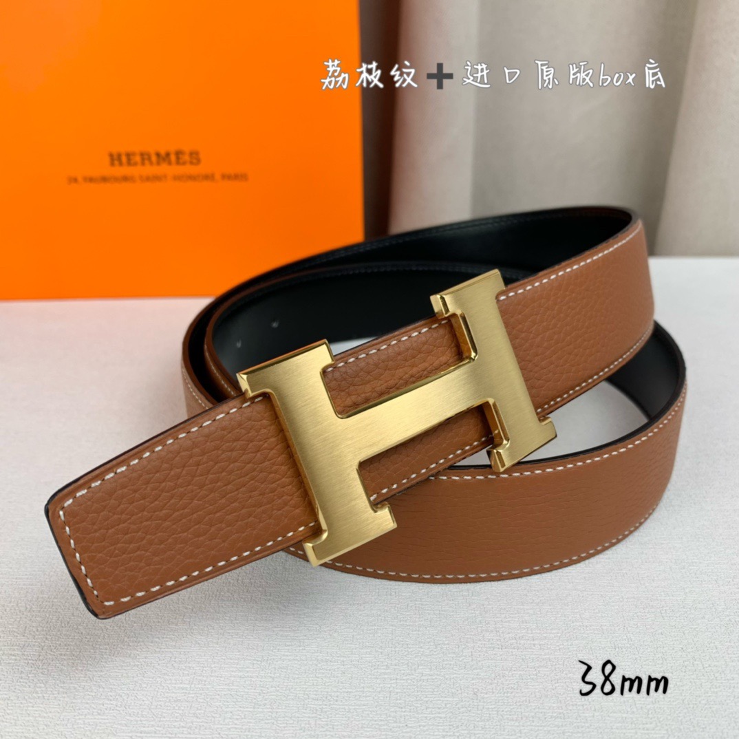 Hermès Basic Belt Top Grain Leather 38cm