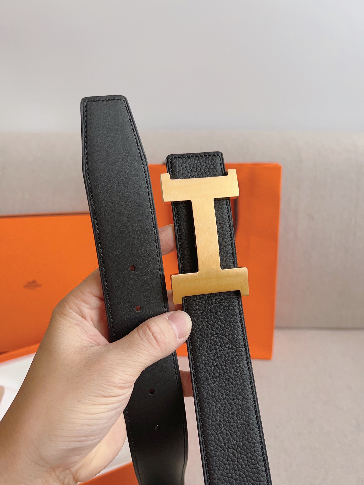 Hermès Leather Belt Cow Leather S-m