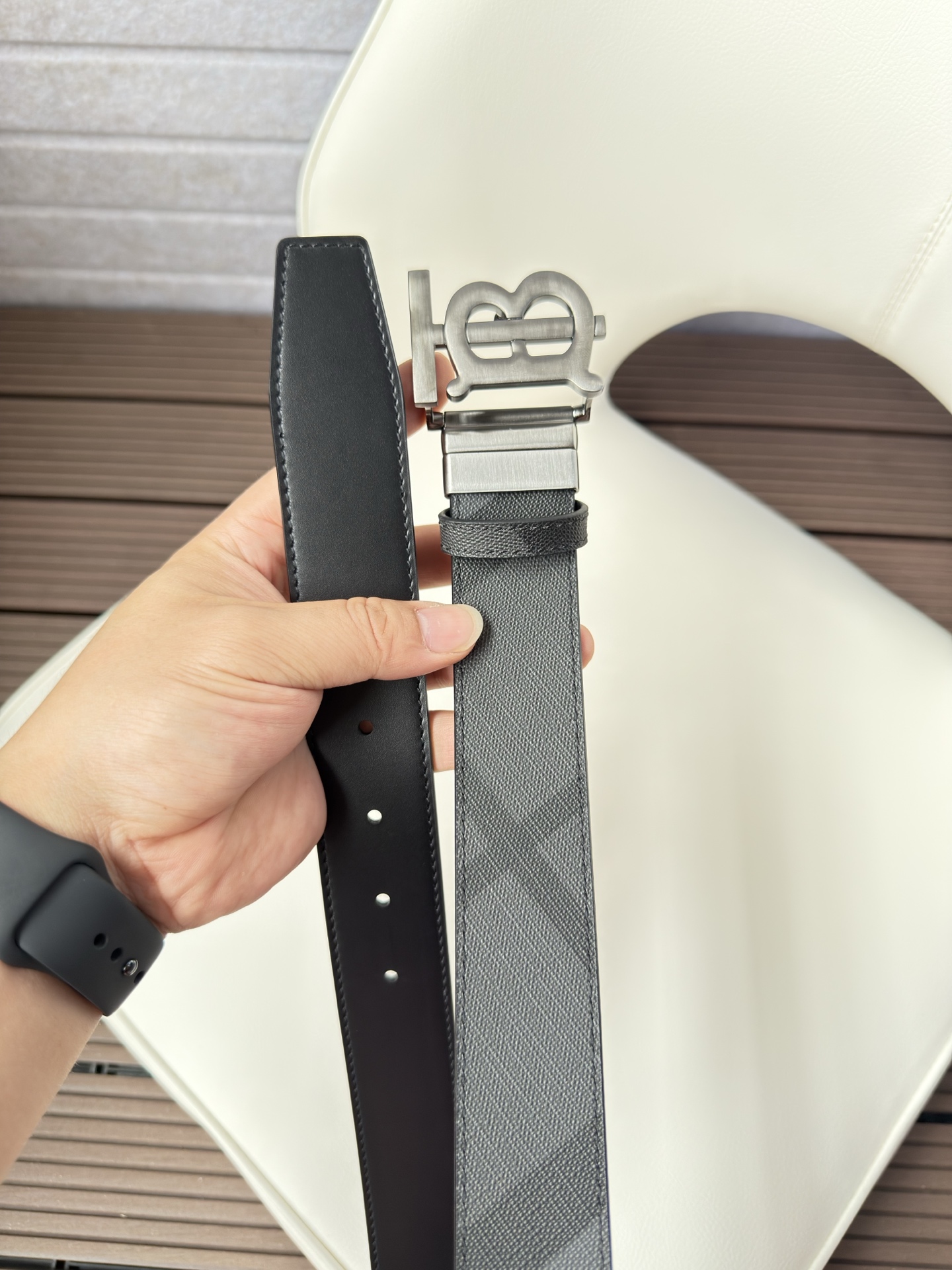 Burberry Basic Belt Top Grain Leather 34mm