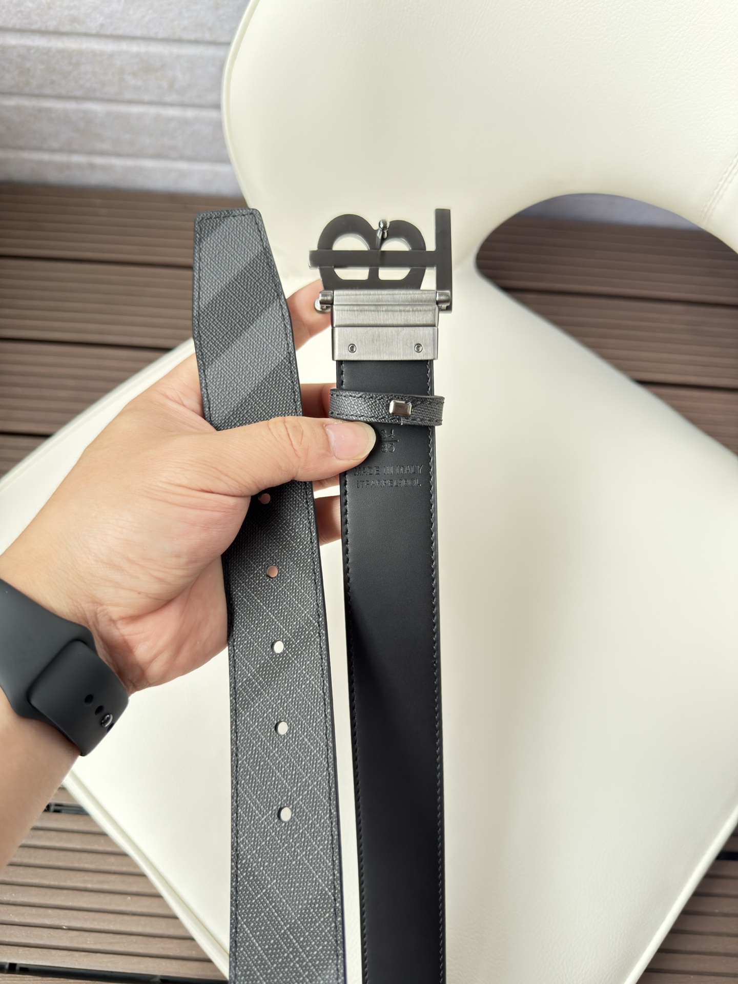 Burberry Basic Belt Top Grain Leather 34mm