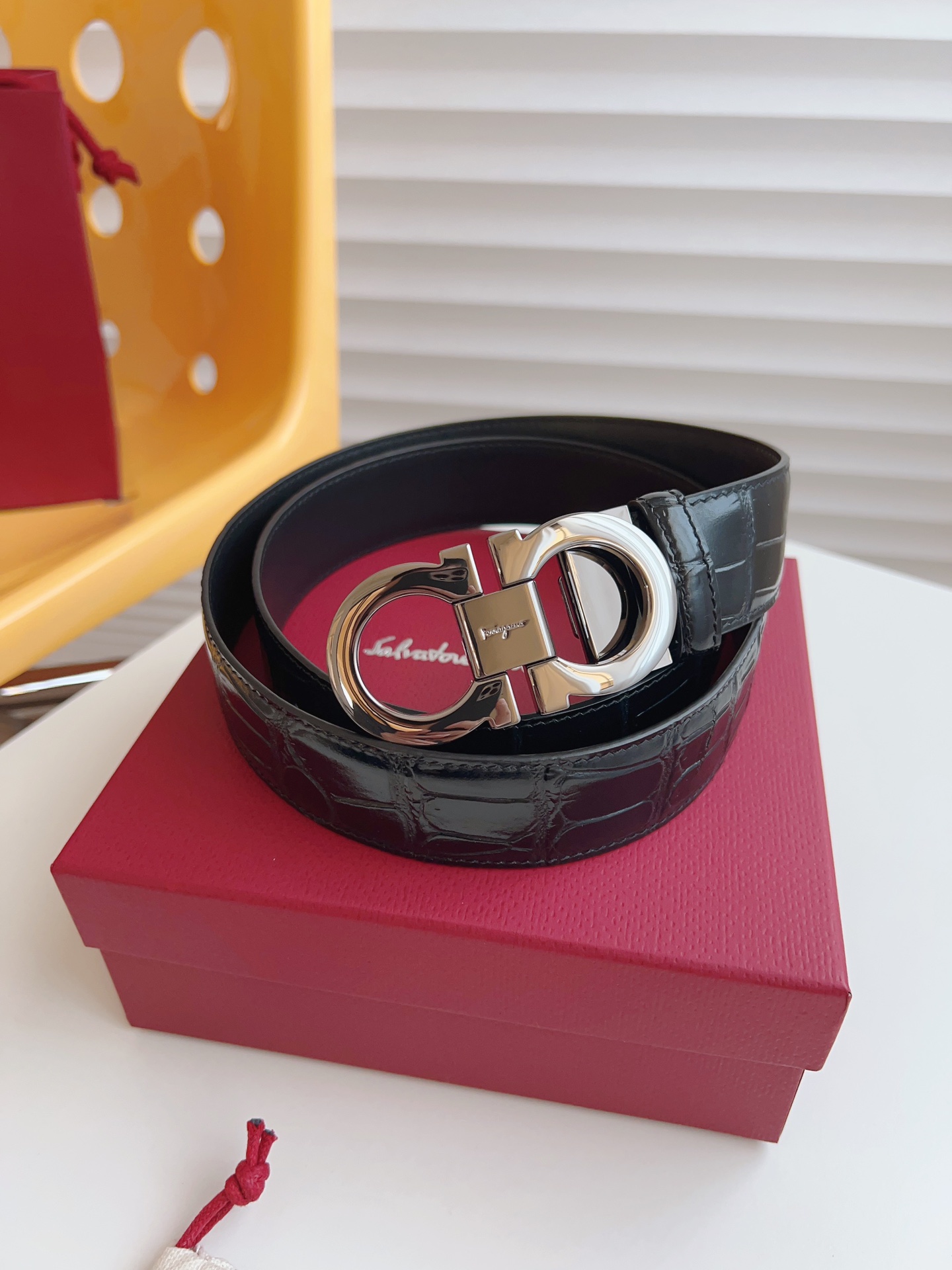 Salvatore Ferragamo Male Leather Belt Cow Leather M
