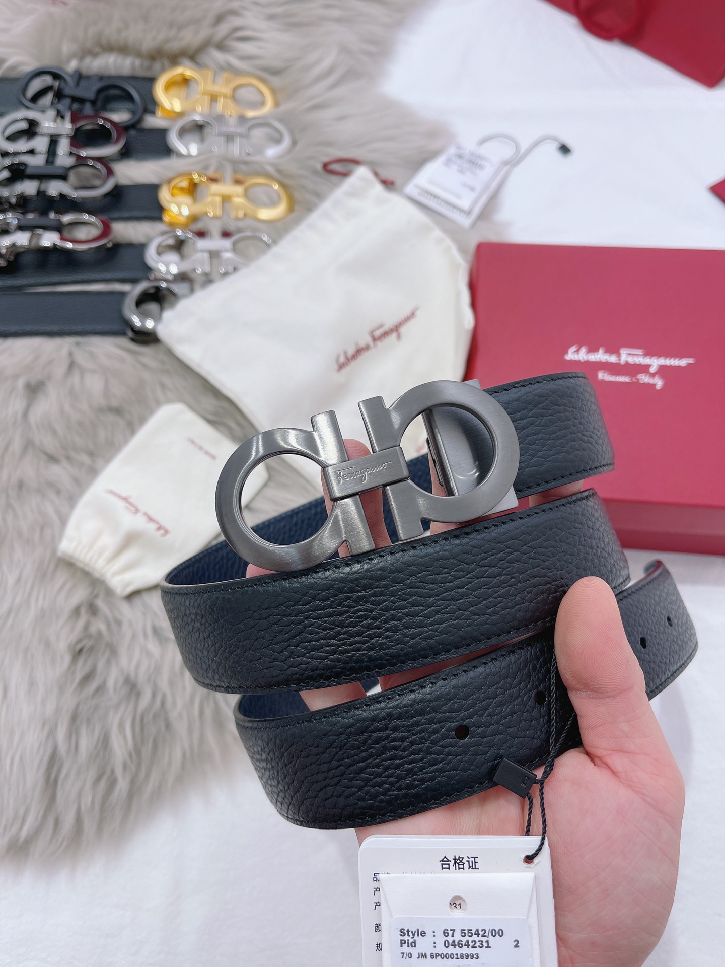 Salvatore Ferragamo Male Leather Belt Top Grain Leather M